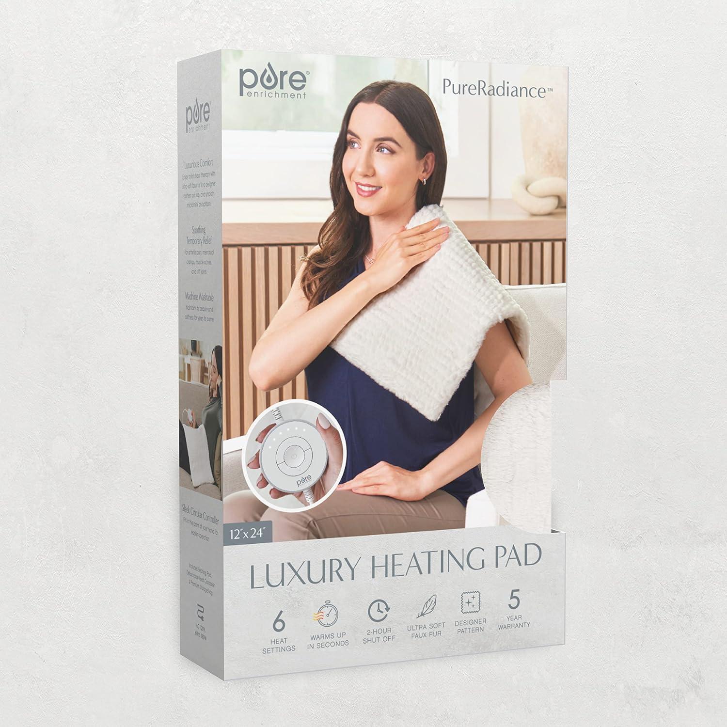 Pure Enrichment Pure Radiance Luxury Heating Pad - 12" x 24" - Cloud