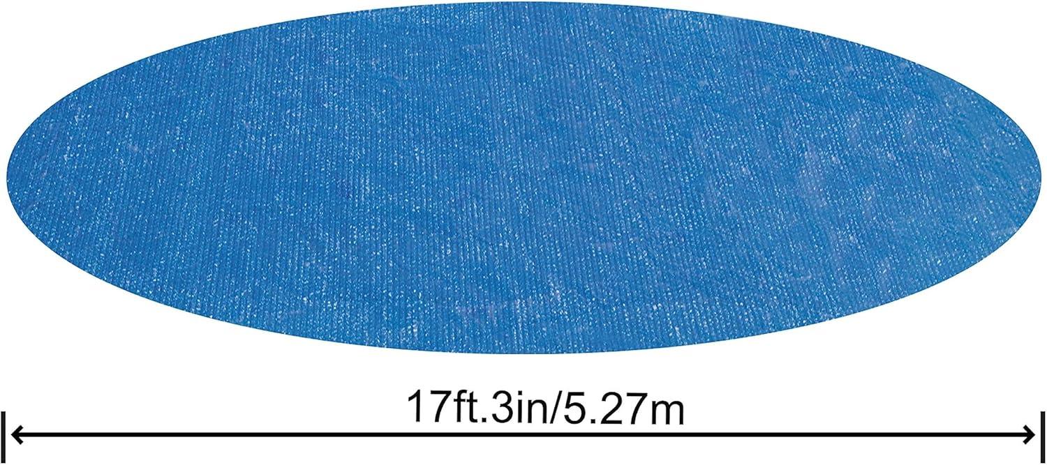 Bestway Flowclear 18 Foot Round Solar Heat Secure Pool Cover for Above Ground Swimming Pools with Storage Bag, Blue (Cover Only)