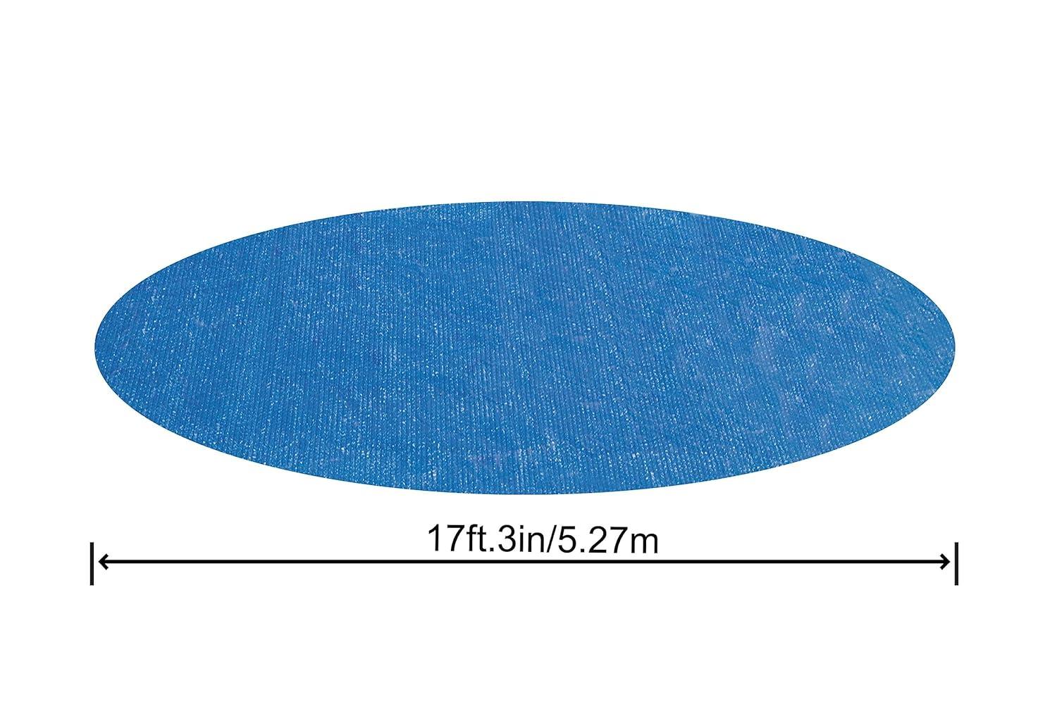 Bestway Flowclear 18 Foot Round Solar Heat Secure Pool Cover for Above Ground Swimming Pools with Storage Bag, Blue (Cover Only)