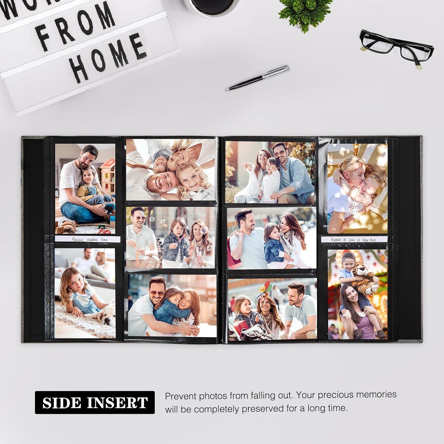 BEACHWATER POOL & SPA, LLC Linen Hardcover Photo Albu 1000 Photos Large Capacity For Family Wedding Anniversary Baby Vacation (Beige, 1000 Pockets)