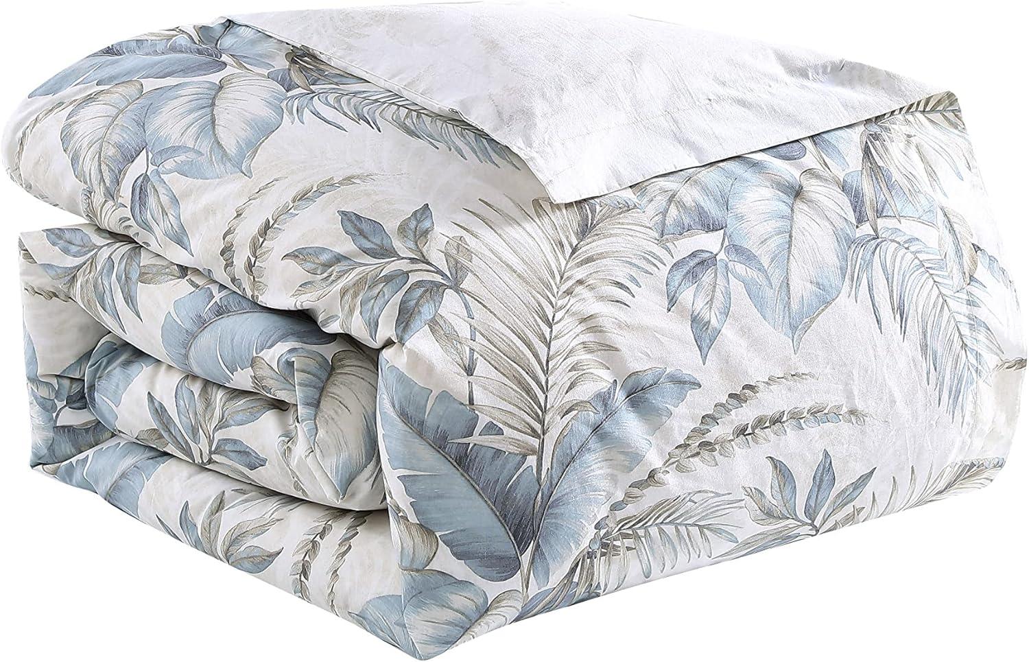 Tommy Bahama Bakers Bluff Blue Cotton Reversible Duvet Cover Set