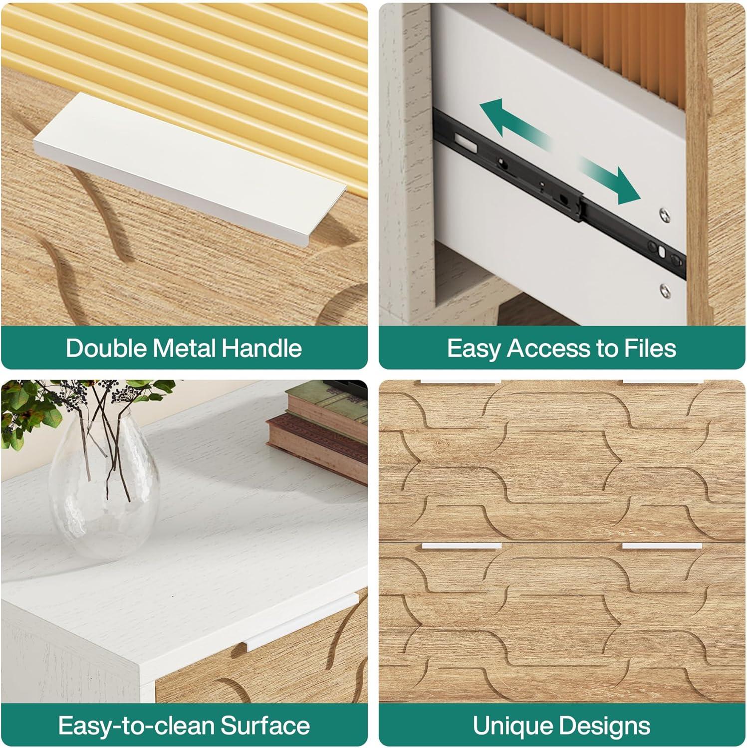 LITTLE TREE 2 Drawer Lateral File Cabinet Beige