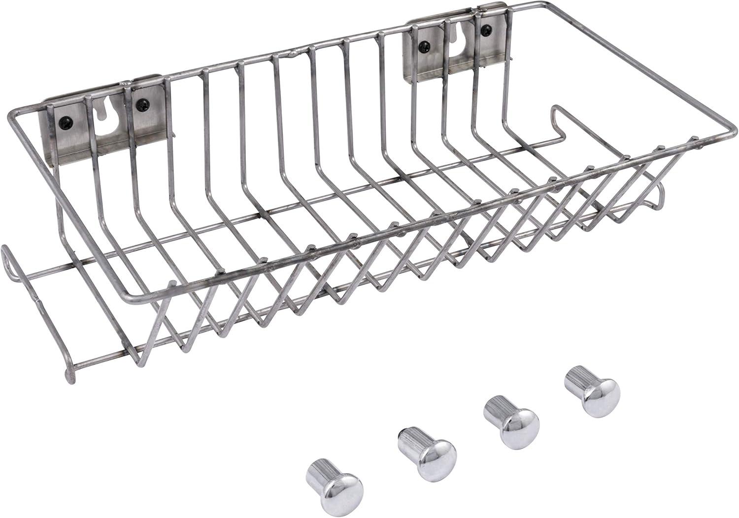 Stainless Steel Grill Condiment Basket with Tool Hooks