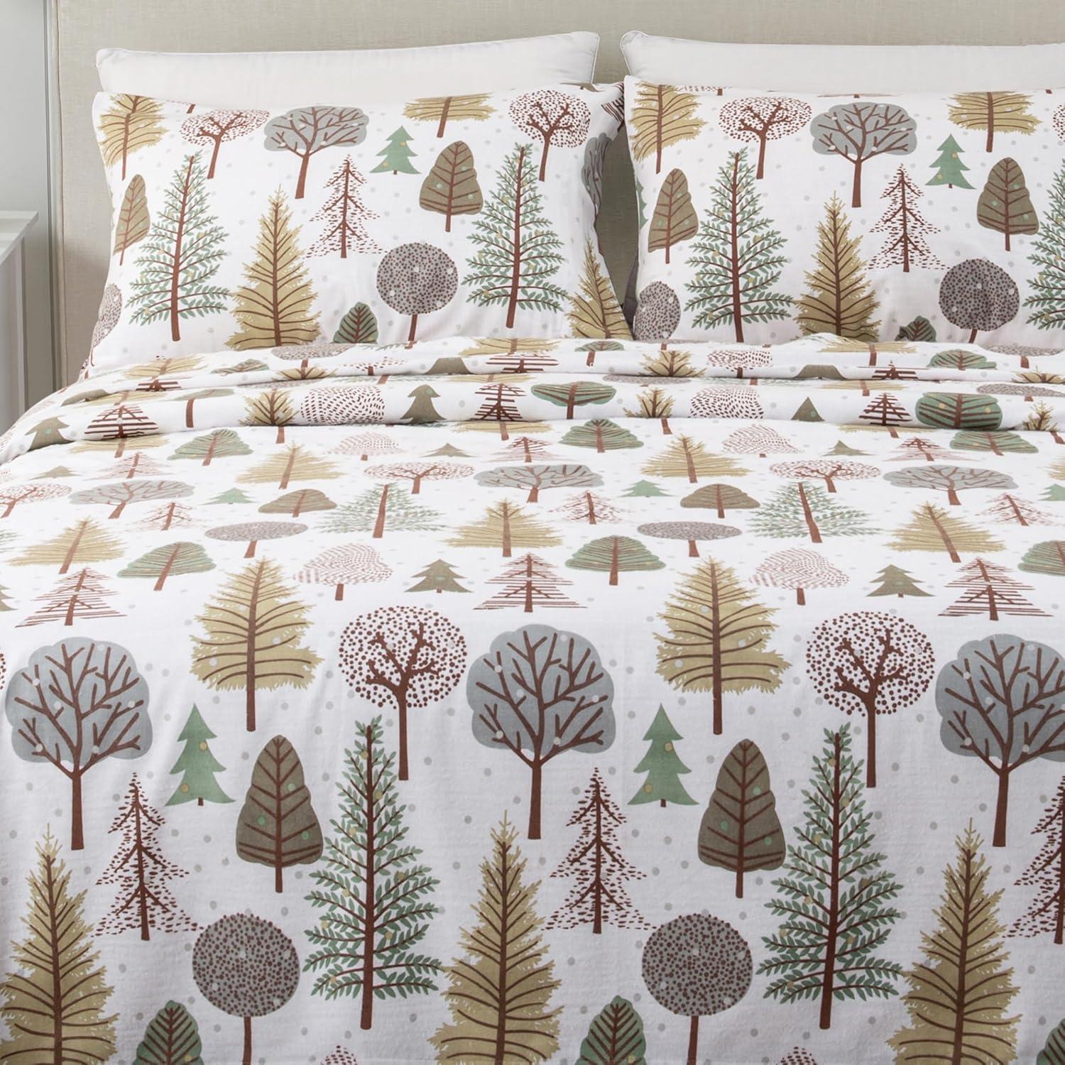 100% Cotton Lodge Printed Flannel Sheet Set