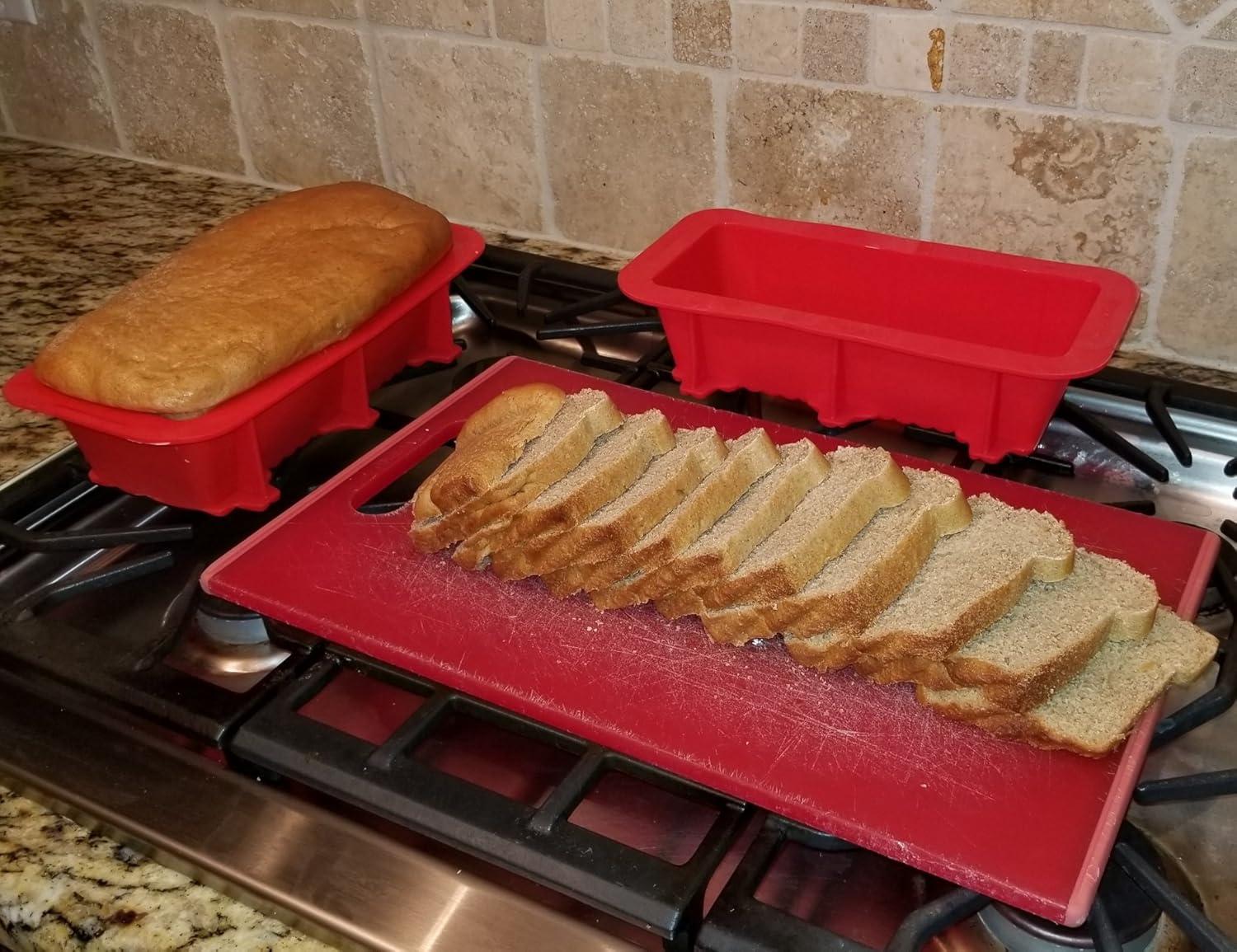 Silicone Large Bread Pan Set - Non-Stick 2PCS Baking Mold for Homemade Cakes, Breads, and Quiche | Premium Kitchen Pan | Dishwasher Safe 9.25L x 3.9W