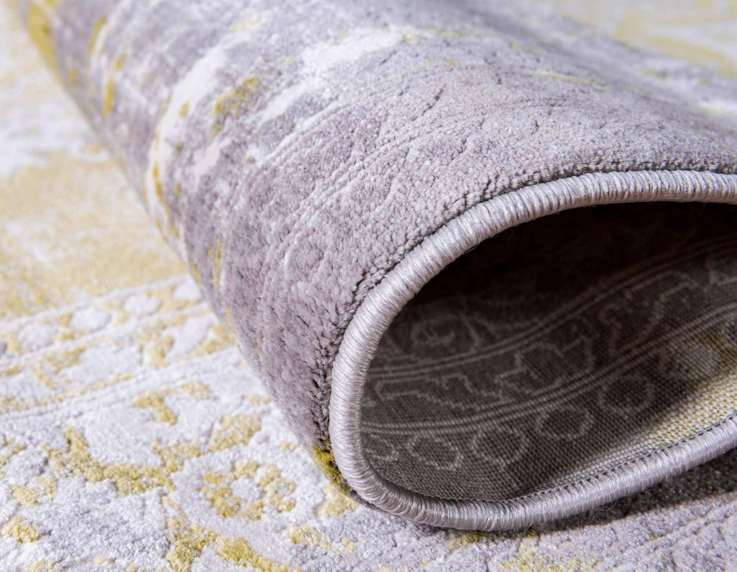 8' x 10' Green and Gray Abstract Synthetic Area Rug