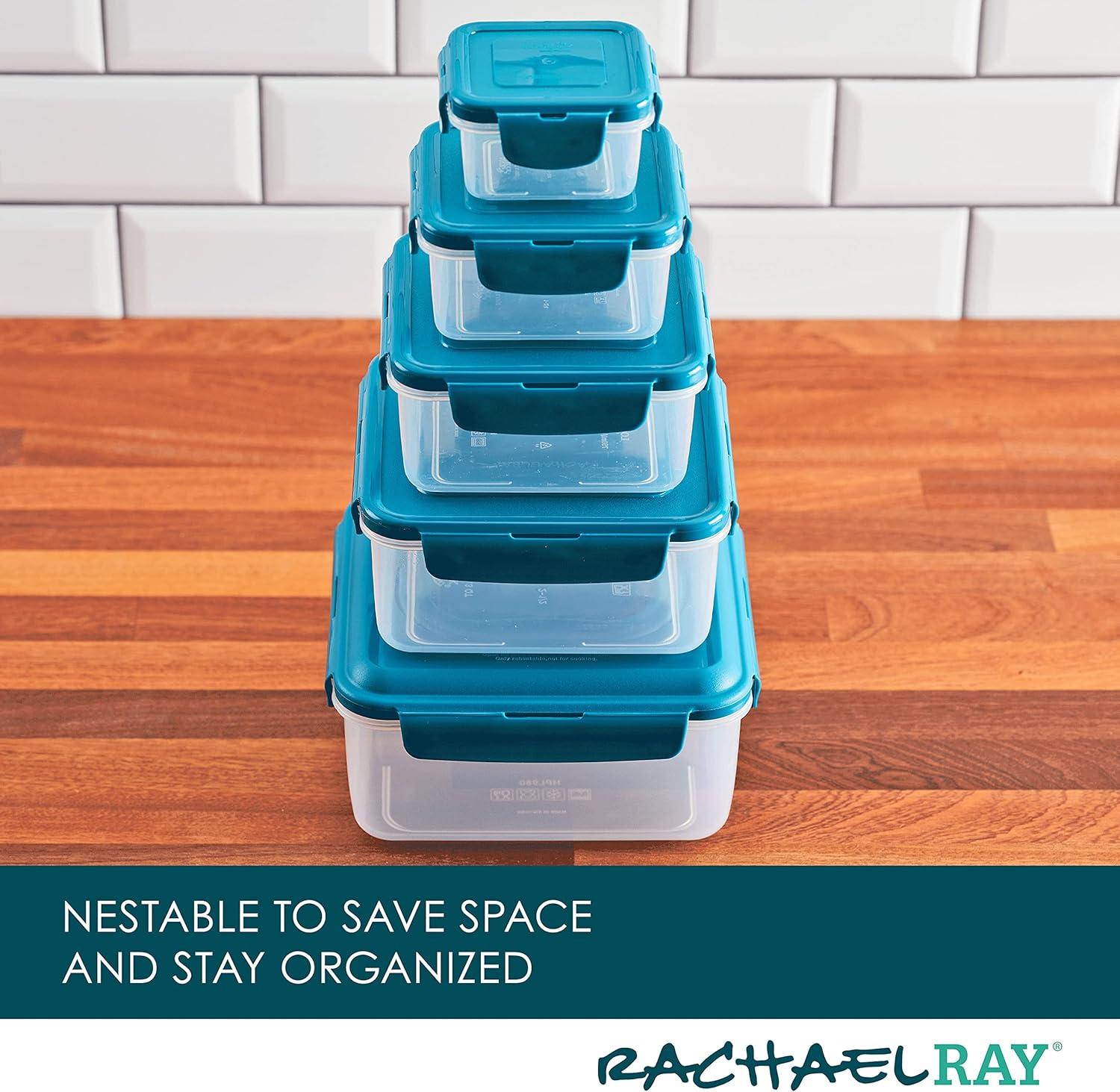 Leak-Proof Nestable Square 5 Container Food Storage Set