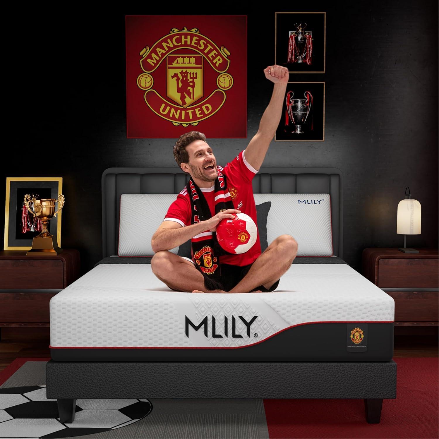 MLILY Manchester United Theatre 12 inch Memory Foam Mattress, Twin XL Size Mattress in a box,Medium Plush