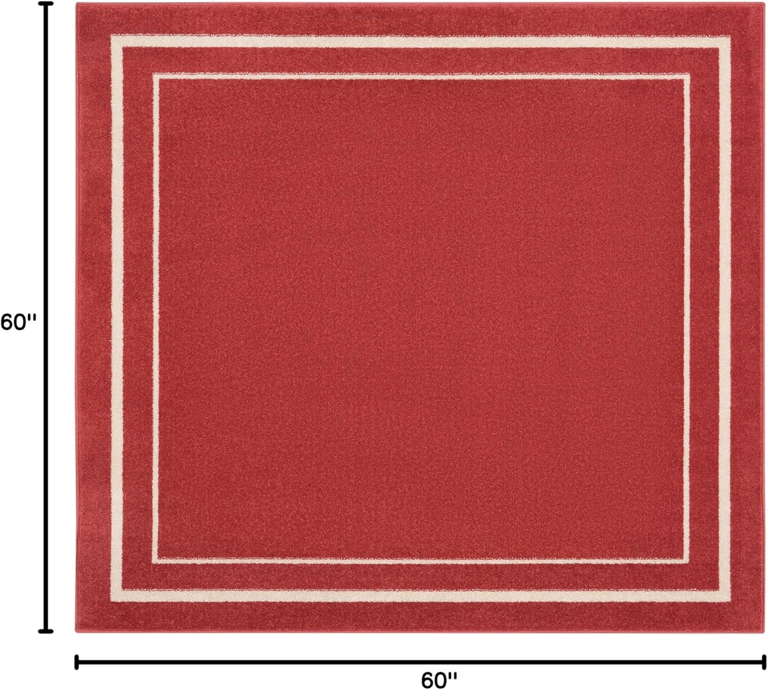 Nourison Essentials 5' x square Brick/Ivory Contemporary Indoor/Outdoor Rug