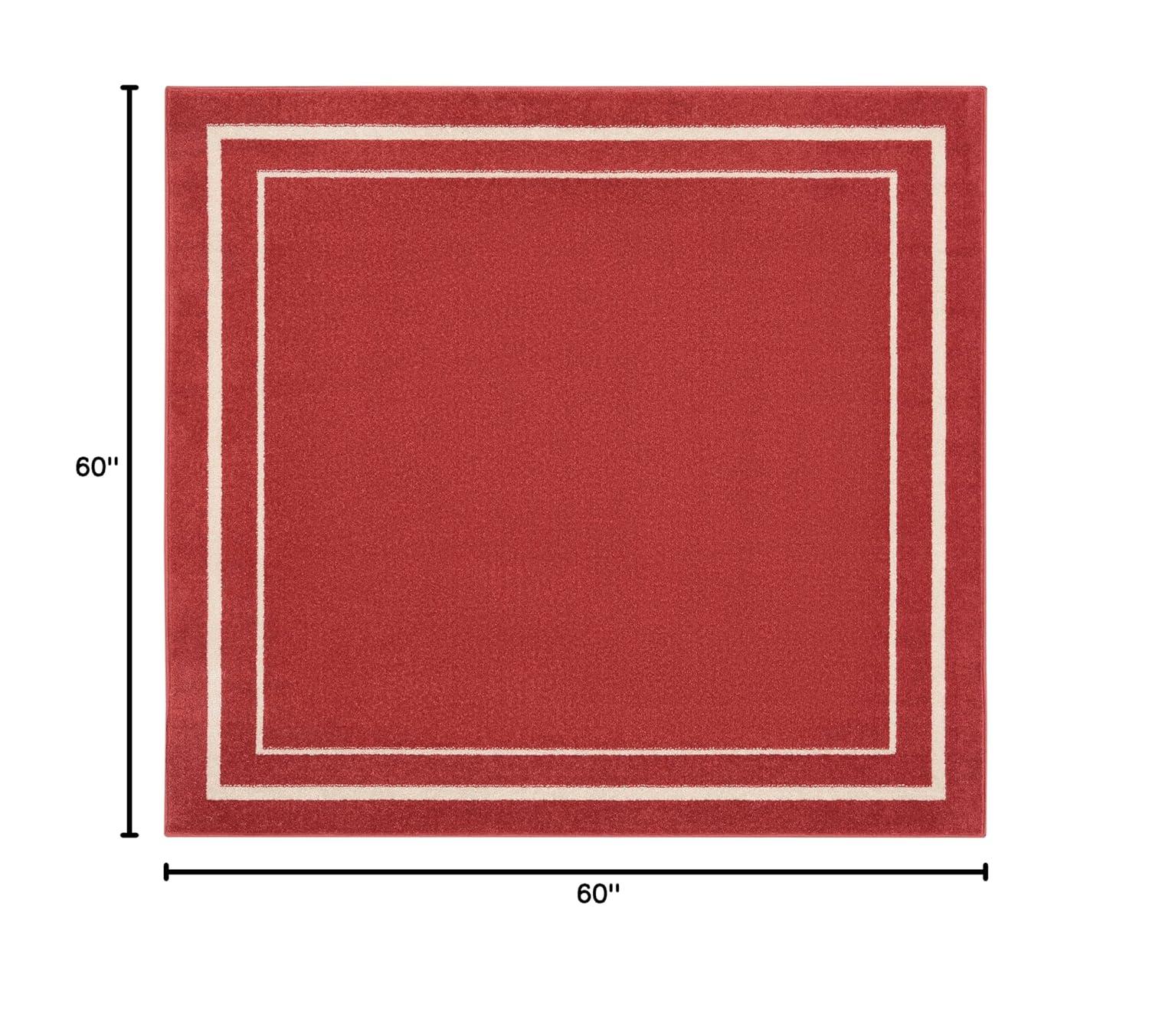 Nourison Essentials 5' x square Brick/Ivory Contemporary Indoor/Outdoor Rug