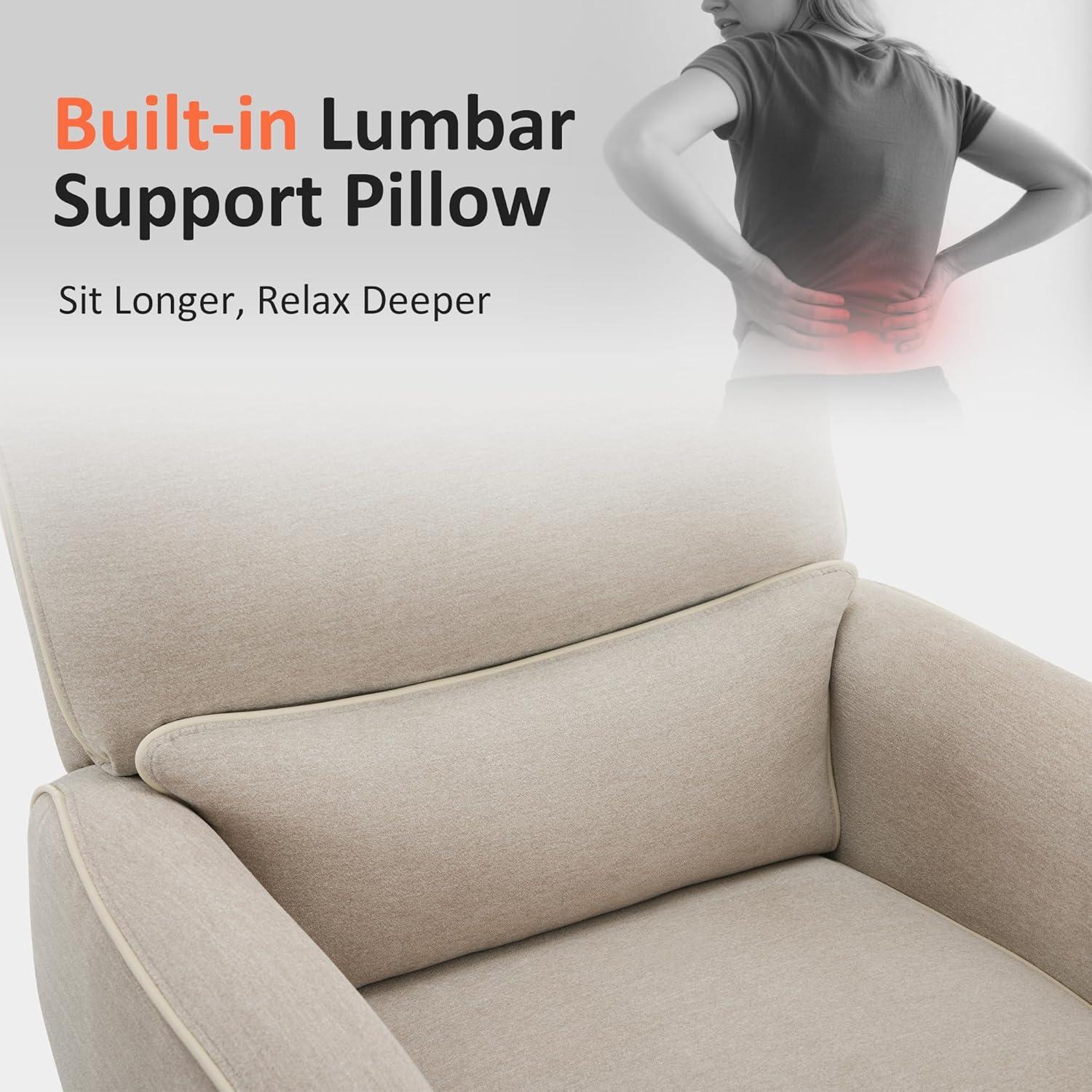 Power Swivel Glider Power Recliner Chair, Electric Rocker Recliner Chairs with USB Ports For Nursery, Fabric