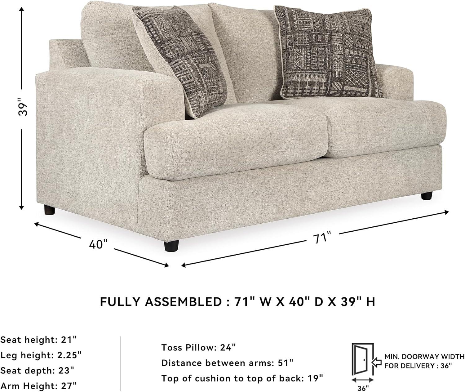 Signature Design by Ashley Soletren Loveseat in Stone