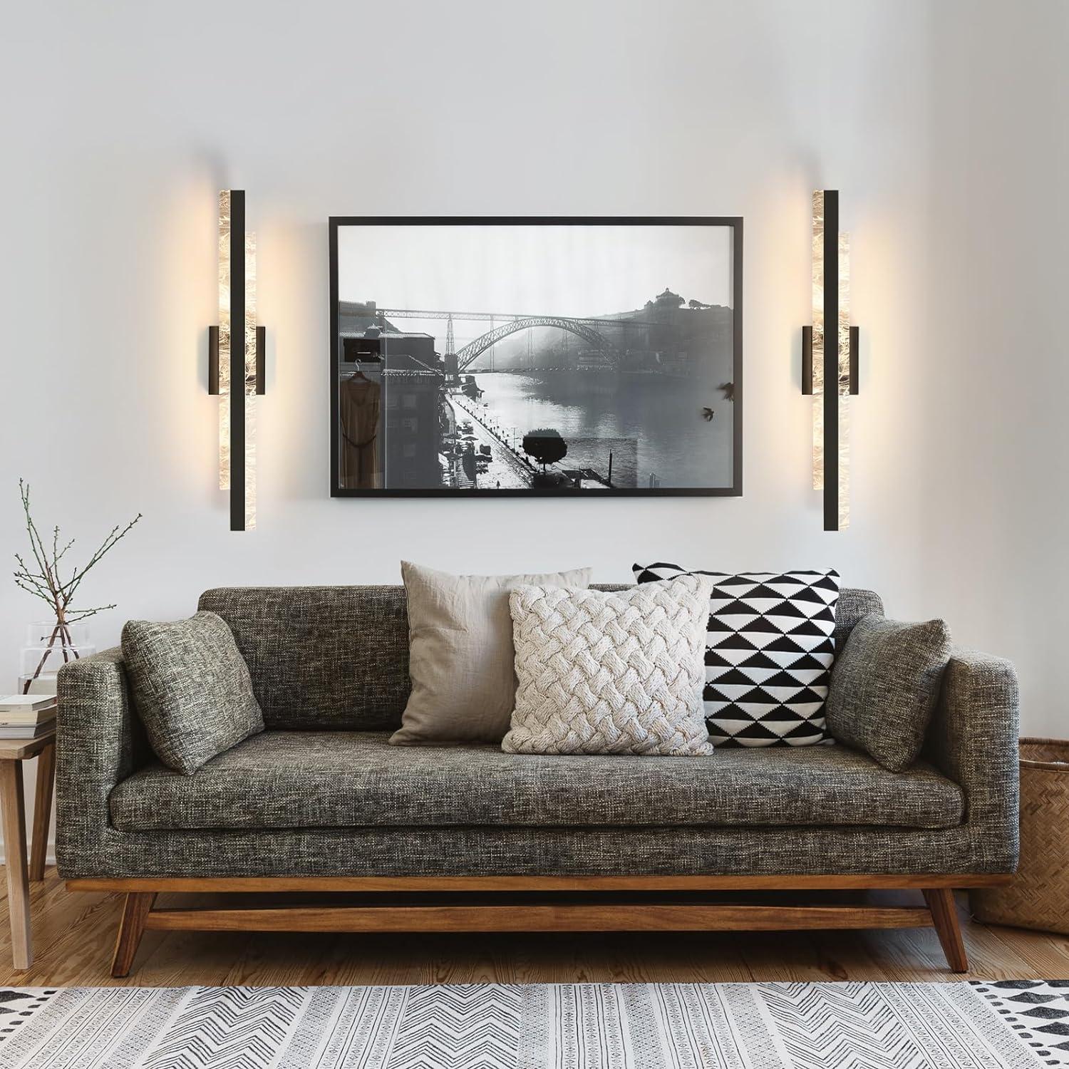 Modern Bathroom Vanity Light: Matte Black 27 inch 28W Dimmable LED Bath Bar Light Fixtures Over Mirror - Wall Sconce Picture Lights for Paintings Cabinets Bedroom 3000k