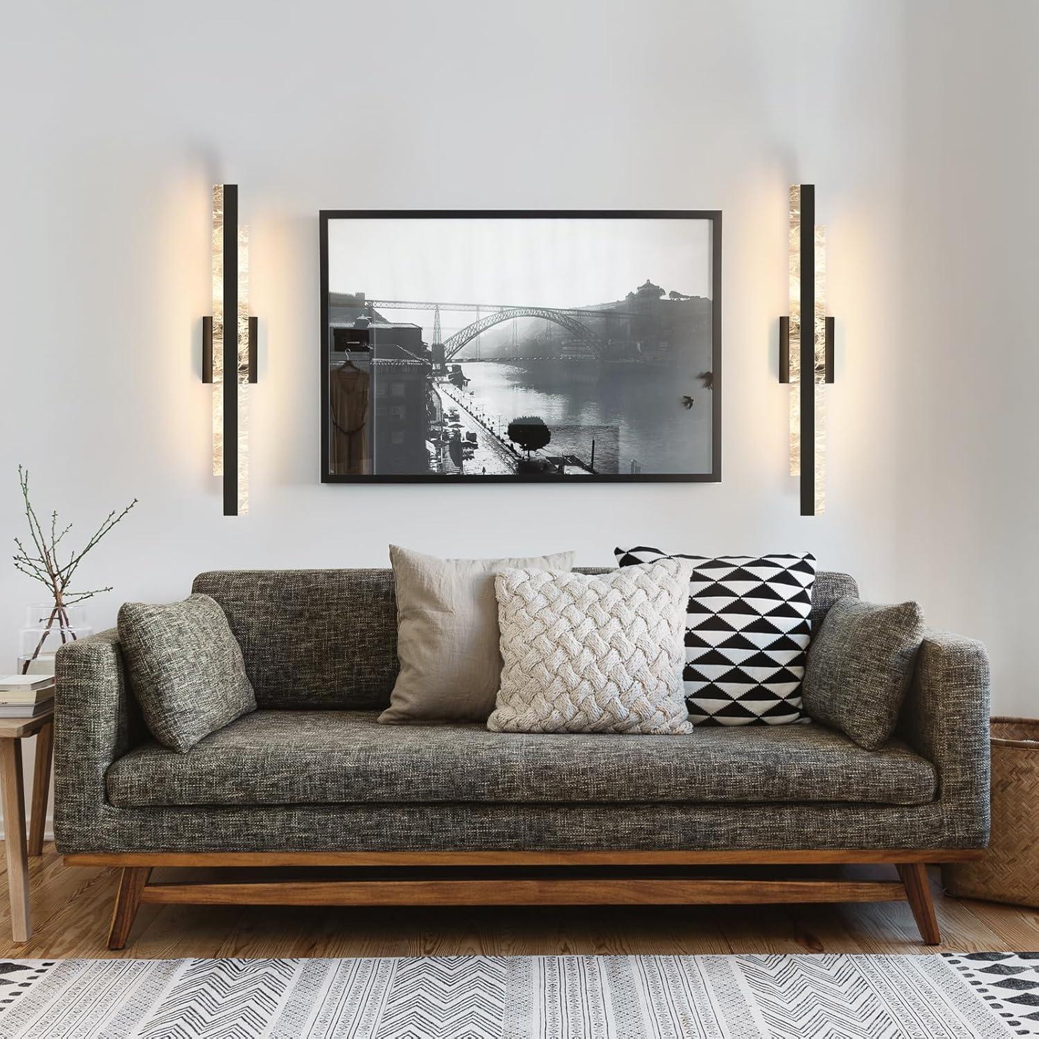 Modern Bathroom Vanity Light: Matte Black 27 inch 28W Dimmable LED Bath Bar Light Fixtures Over Mirror - Wall Sconce Picture Lights for Paintings Cabinets Bedroom 3000k