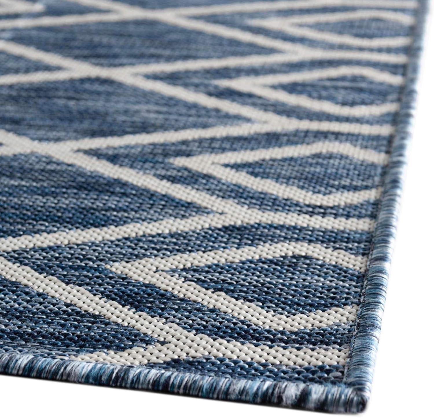 Jill Zarin Outdoor Collection Area Rug - Turks and Caicos (5' 3" x 8' Rectangle Blue/Ivory)