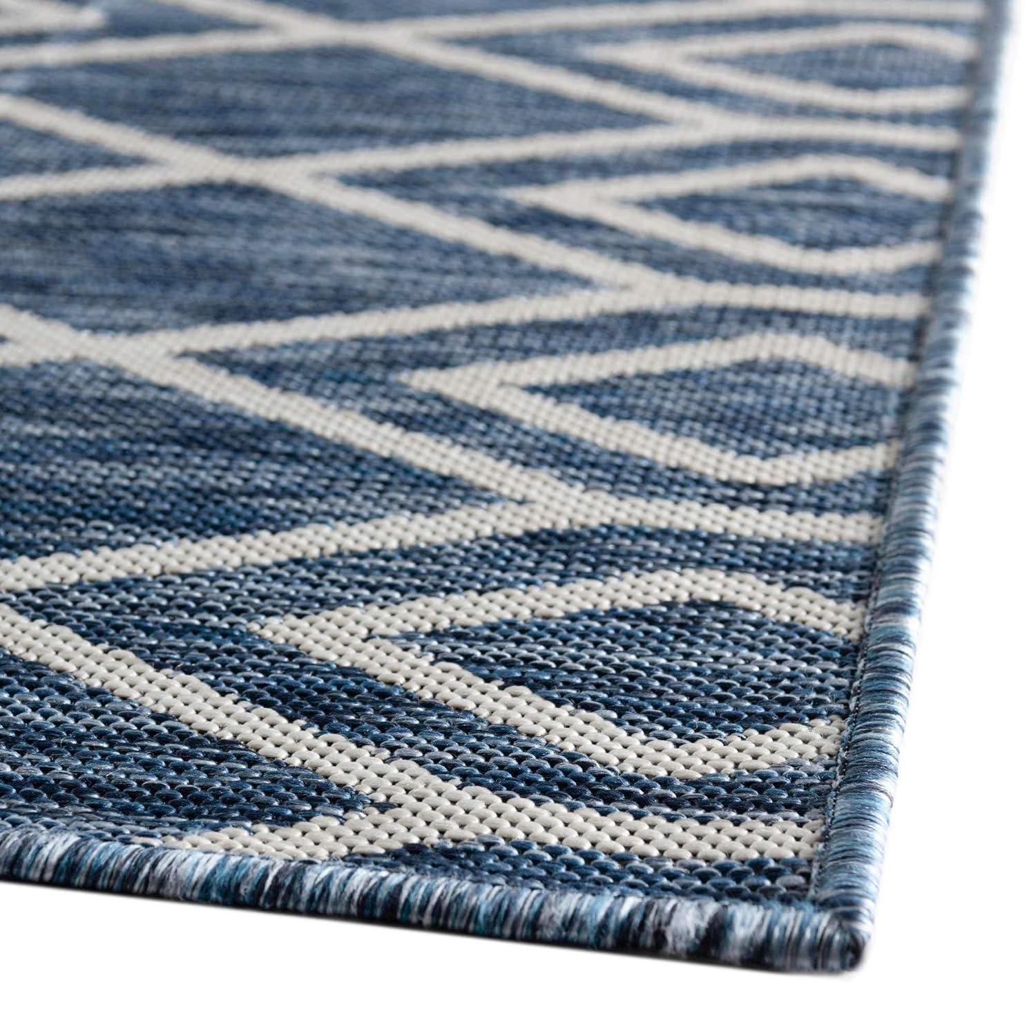 Jill Zarin Outdoor Collection Area Rug - Turks and Caicos (5' 3" x 8' Rectangle Blue/Ivory)