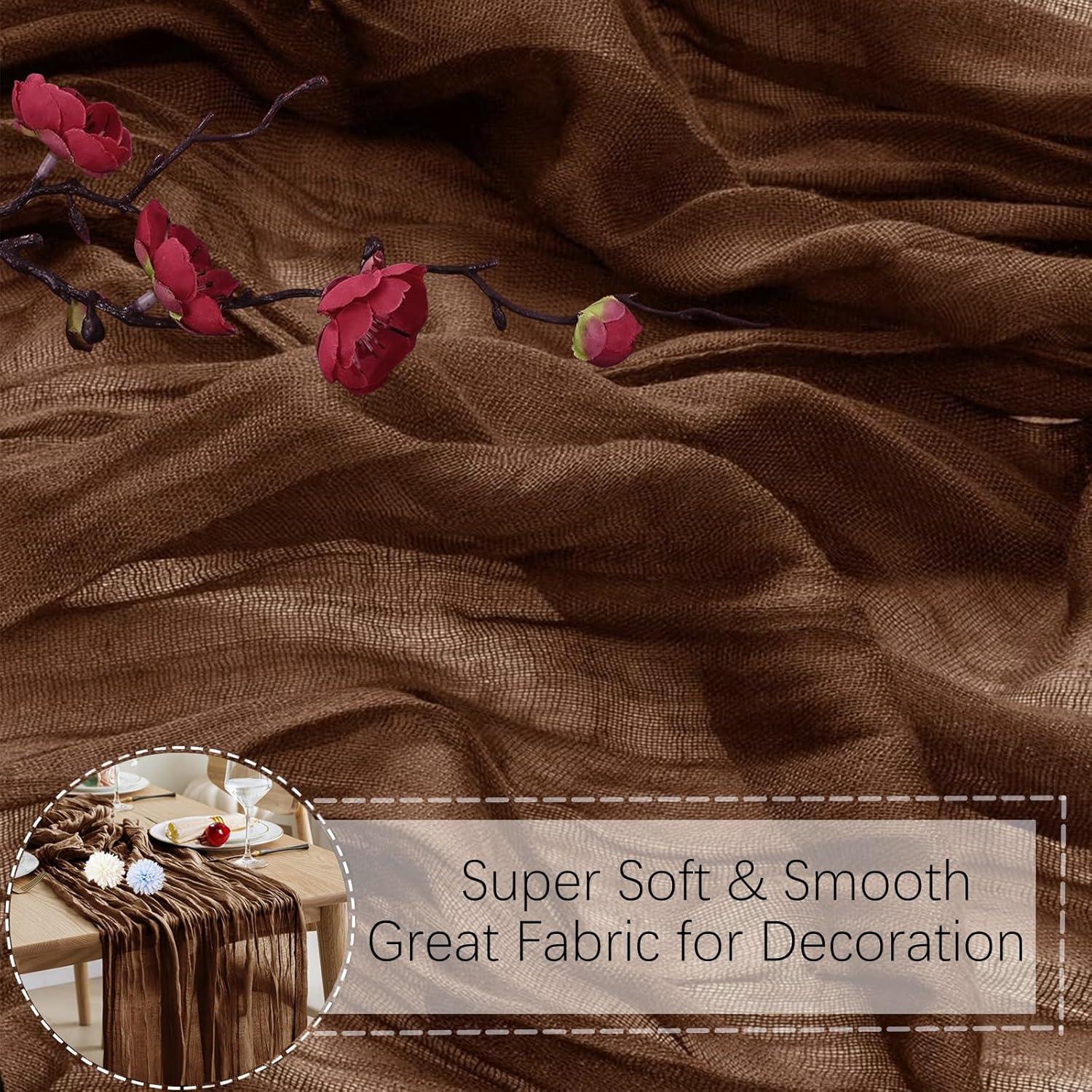 Mint Green Cheesecloth Table Runner 6 Pack 35" Boho Gauze Runner 120 inches Long Tablecloth Runner Rustic Sheer Fabric Bulk for Baby Shower Wedding Bridal Birthday Party Table Decorations