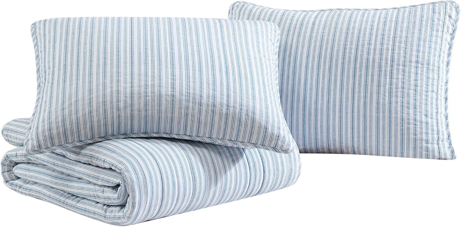 Navy Dusk Twin Reversible Cotton Quilt Set