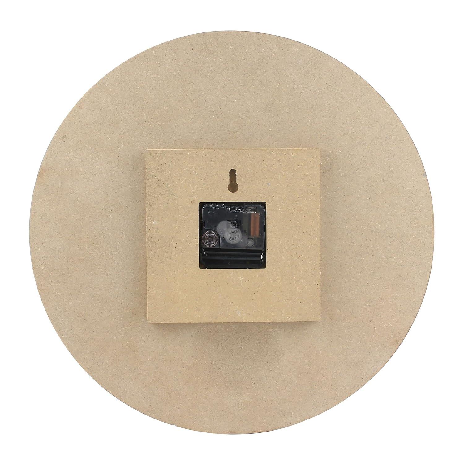 14" Wooden Roman Numeral Wall Clock Brown - Stonebriar Collection: MDF Composite, Traditional Decor, Indoor Use
