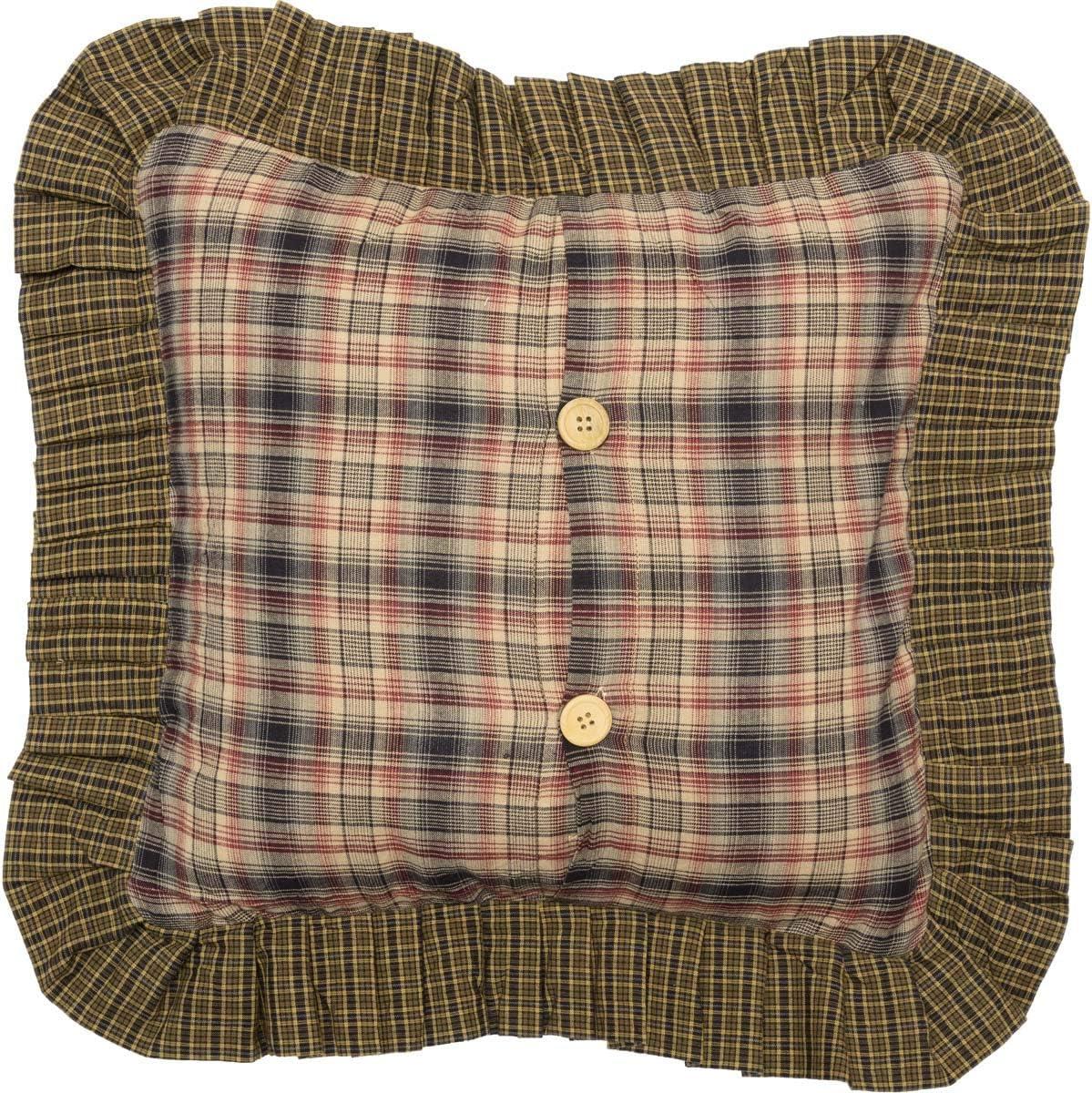 VHC Brands Tea Cabin Patchwork Cotton Reversible Throw Pillow