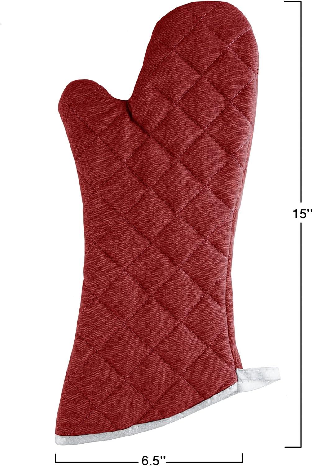 Oven Mitts- 2 Oversized Quilted Mittens, Flame and Heat Resistant By Lavish Home (Set of 2)