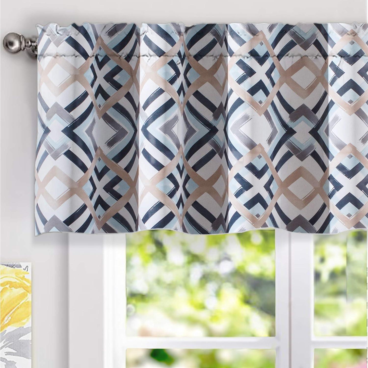 Mullan Geometric Tailored 52'' W Window Valance in (Set of 2)