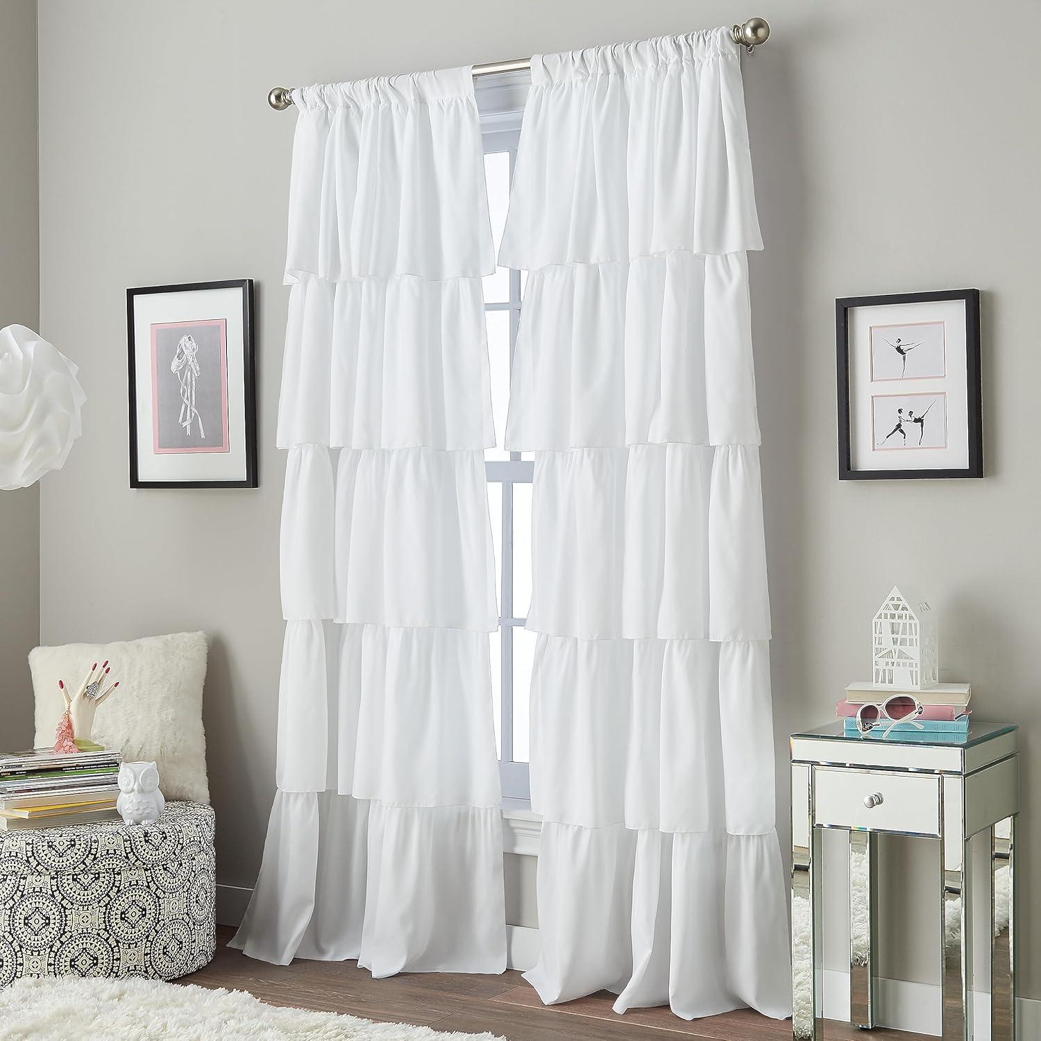 Red Barrel Studio® Flounced Solid Color Semi-Sheer Rod Pocket Single Curtain Panel