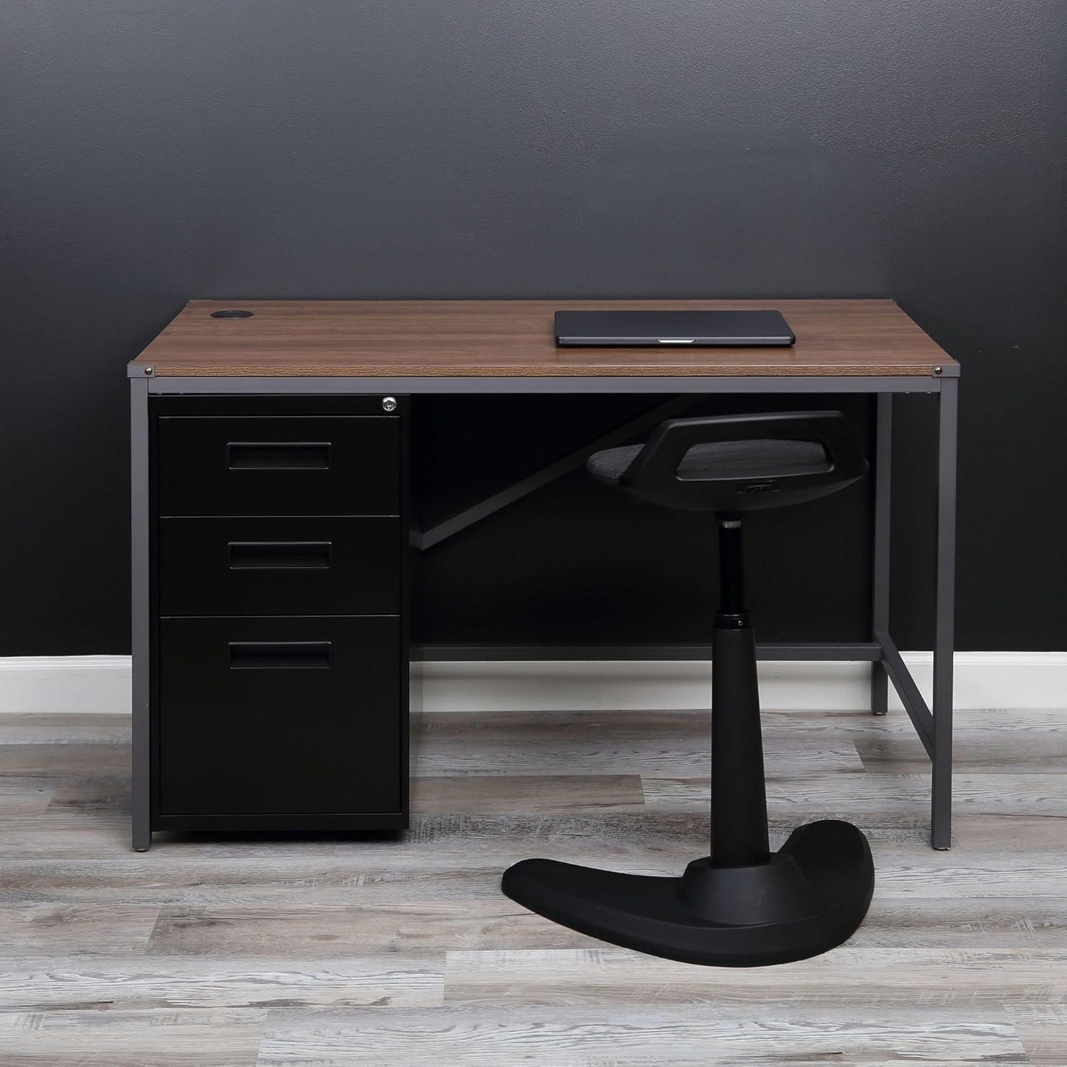 Alera PABBFBL 27.75 x 14.87 x 19.12 in. Three-Drawer Metal Pedestal File, Black