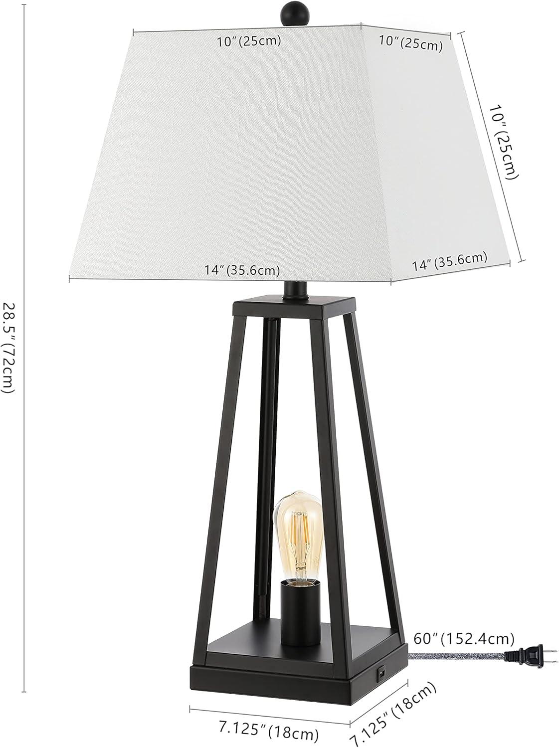 JONATHAN Y Noah 28.5" Classic Industrial Iron Nightlight LED Table Lamp with USB by JONATHAN  Y