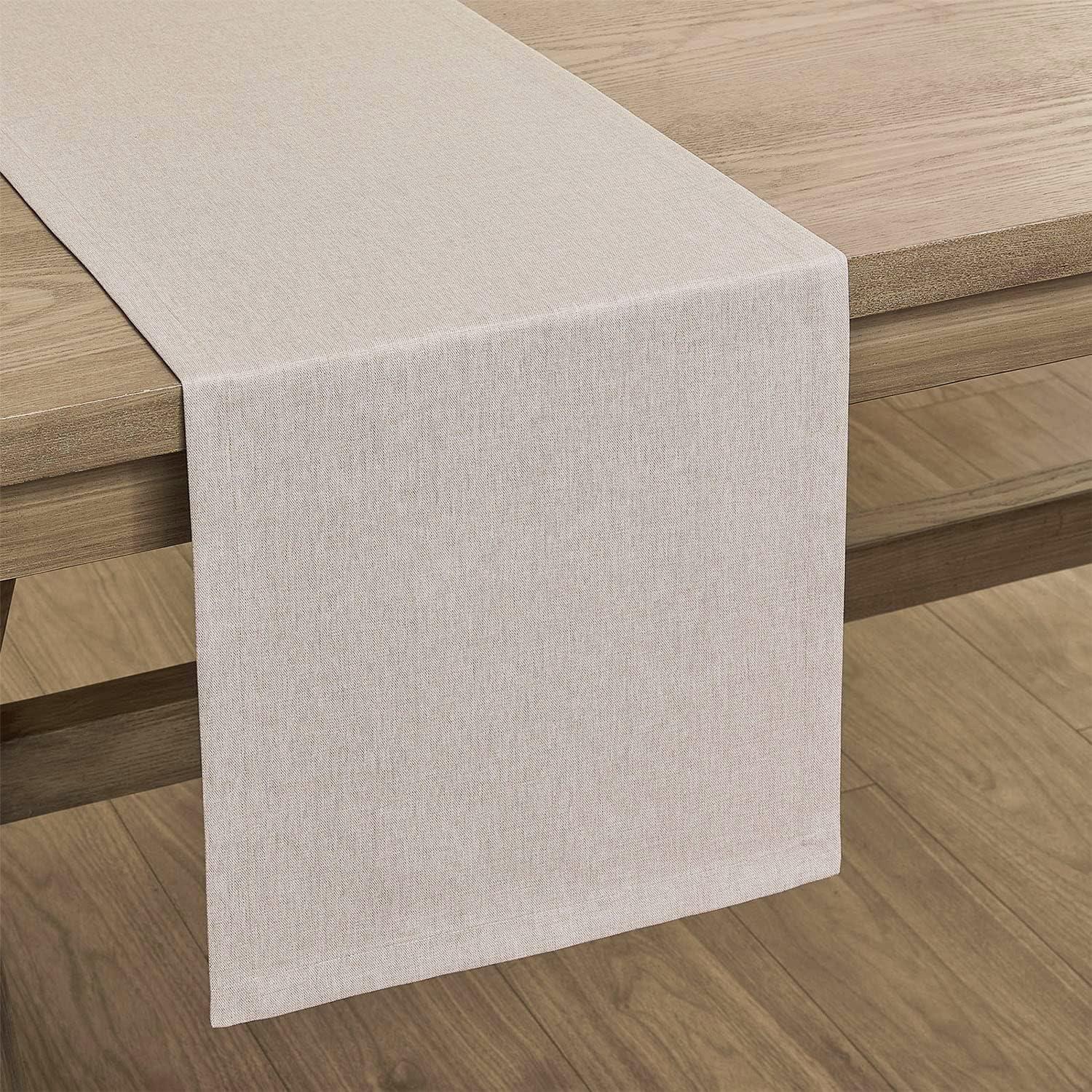 Design Imports Stone Brown Solid Chambray Table Runner 14X72