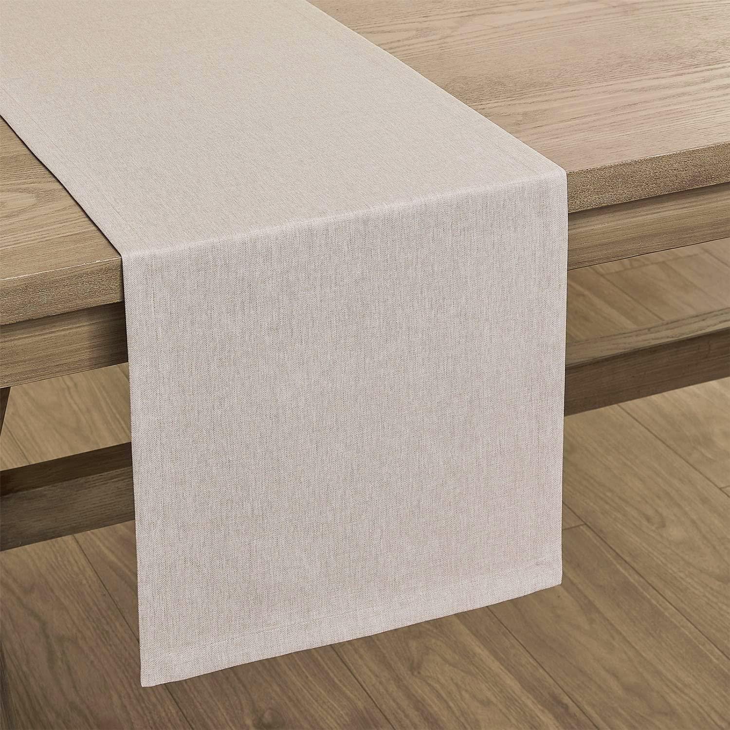 Design Imports Stone Brown Solid Chambray Table Runner 14X72