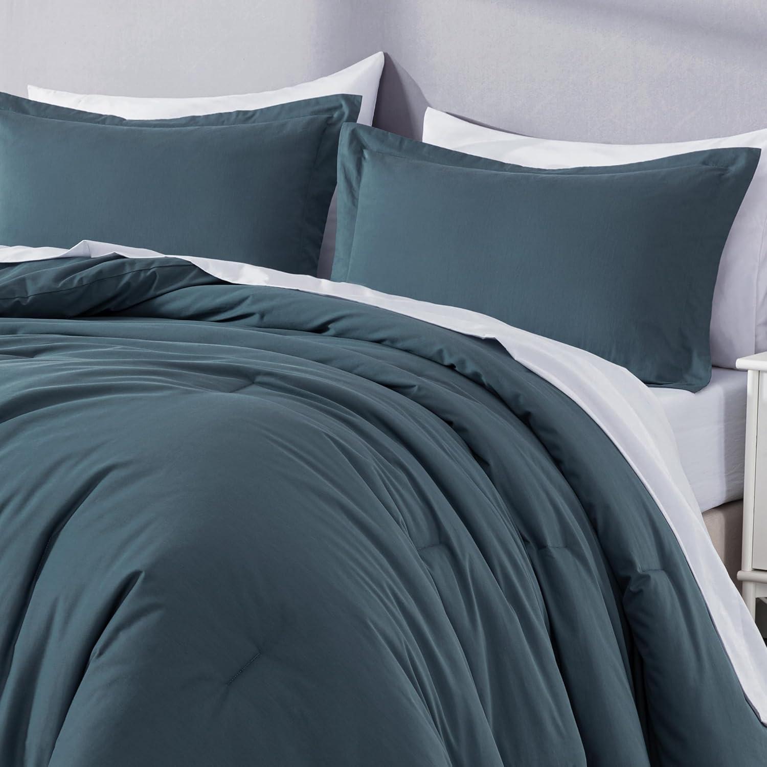 Chezmoi Collection Solid Terracotta Cotton Comforter Set King Size, 3-Piece Luxury Soft Breathable Smooth Cooling 250TC Cotton Twill Lightweight Bedding Comforter for All Season