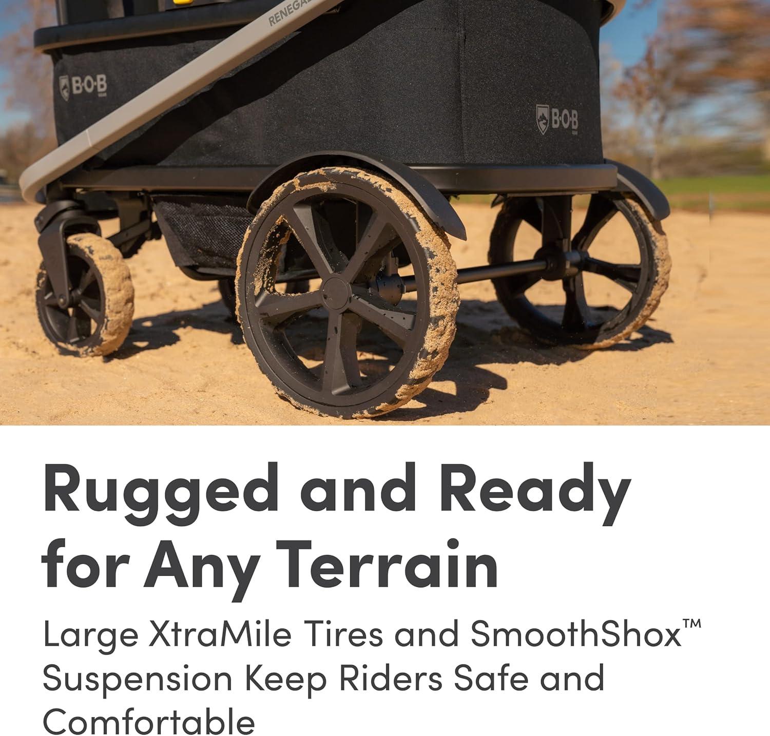 BOB Gear Renegade Foldable Stroller Wagon with Child Snack Tray and Cup Holders, Nightfall