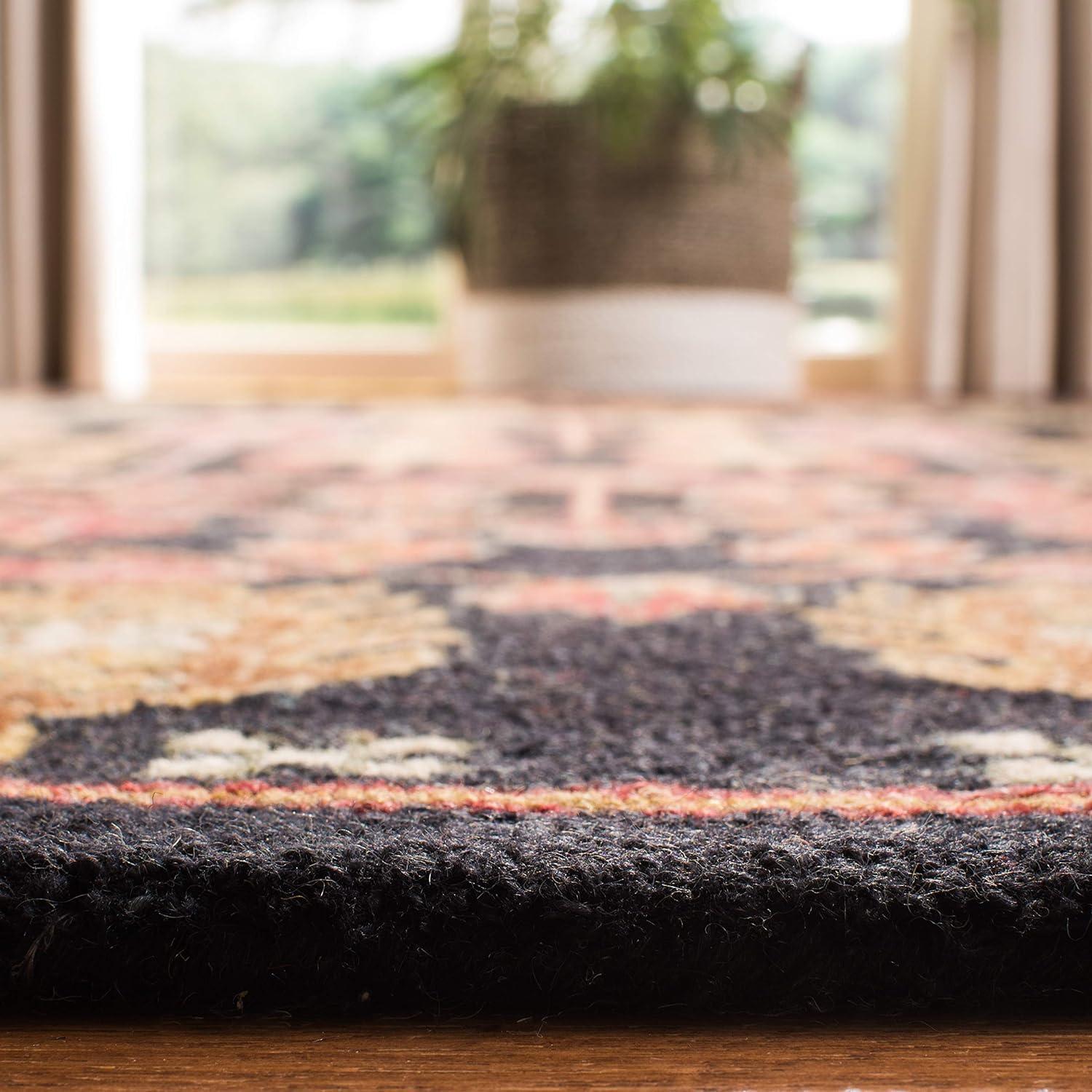 Aspen Black and Red Handmade Wool 4' x 6' Area Rug