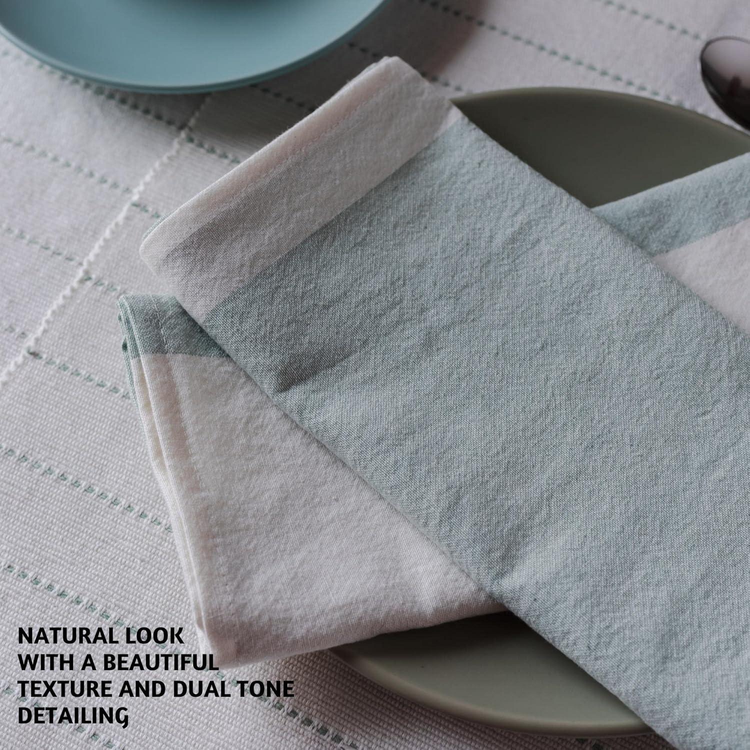 Folkulture Cloth Napkins | (20x20) Set of 4 Cotton Table Napkin Cloth Washable and Soft for Farmhouse Style Decorations | Durable - Reusable, Boho Dinner Napkins Cloth for Dining Room (Misty Green)