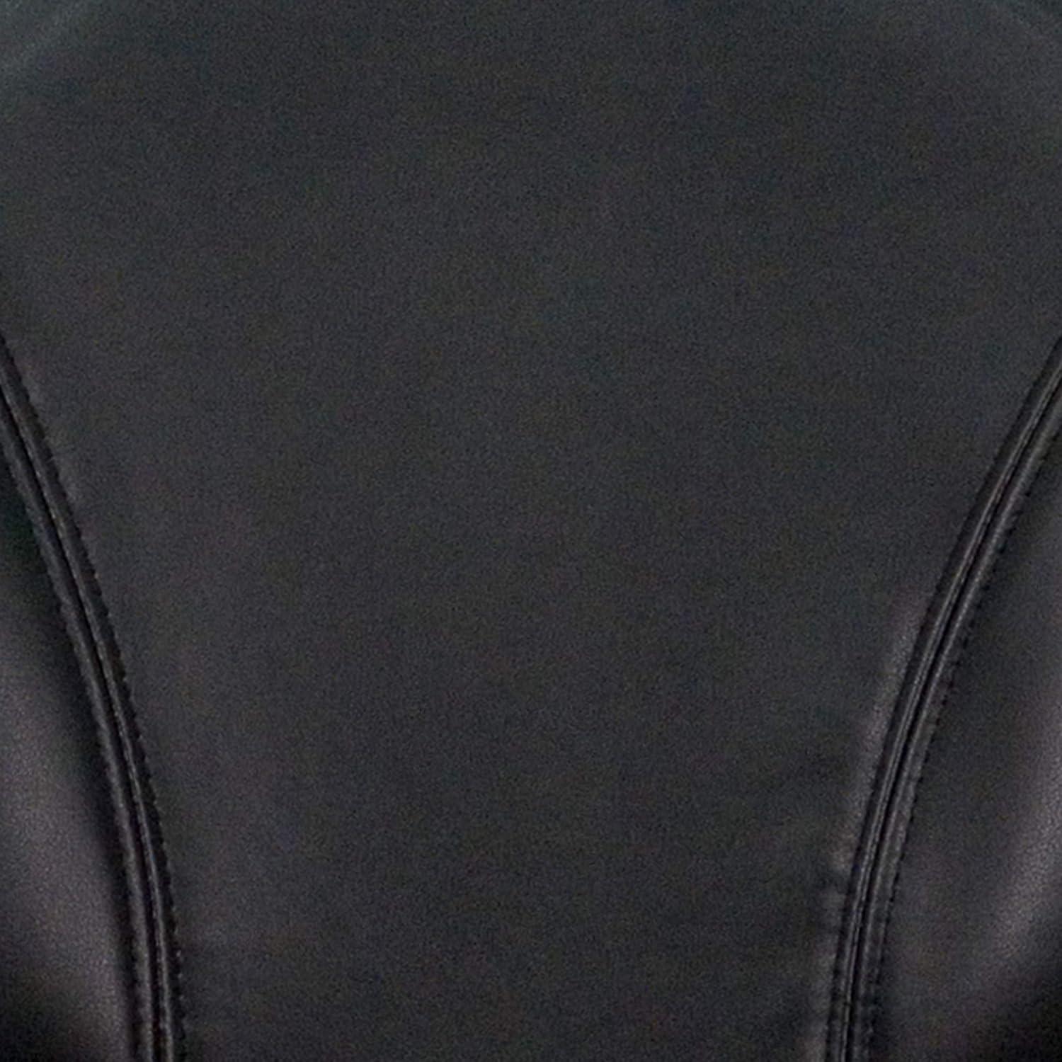 Mid-Back Black Leather Ergonomic Swivel Task Chair