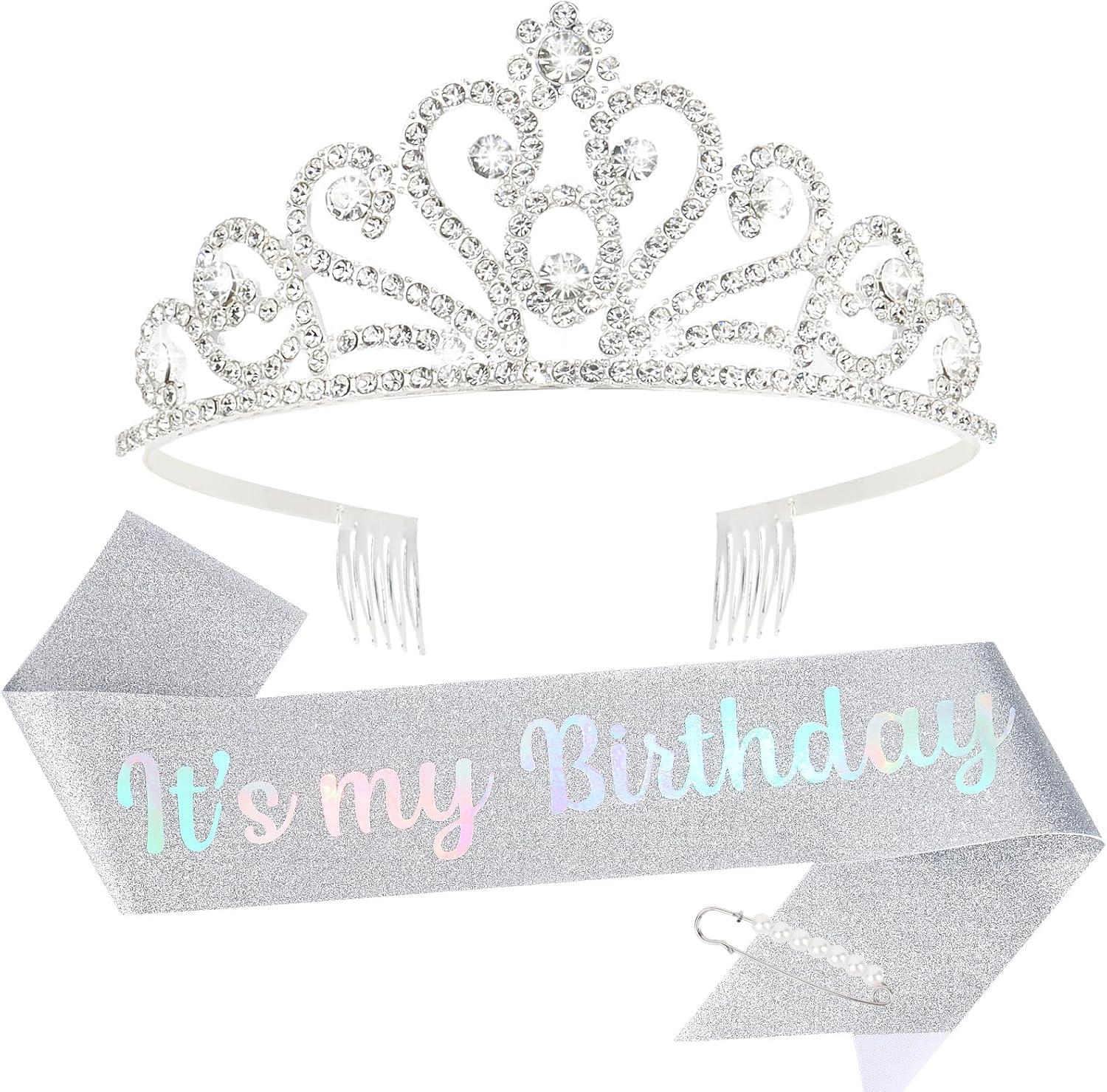 Hilingoto Clearance! Birthday Girl Crown with Birthday Sash Birthday Girl Headband Birthday Crowns for Women for Women Happy Birthday Decorations Birthday Party Supplies Girl Party Balloon