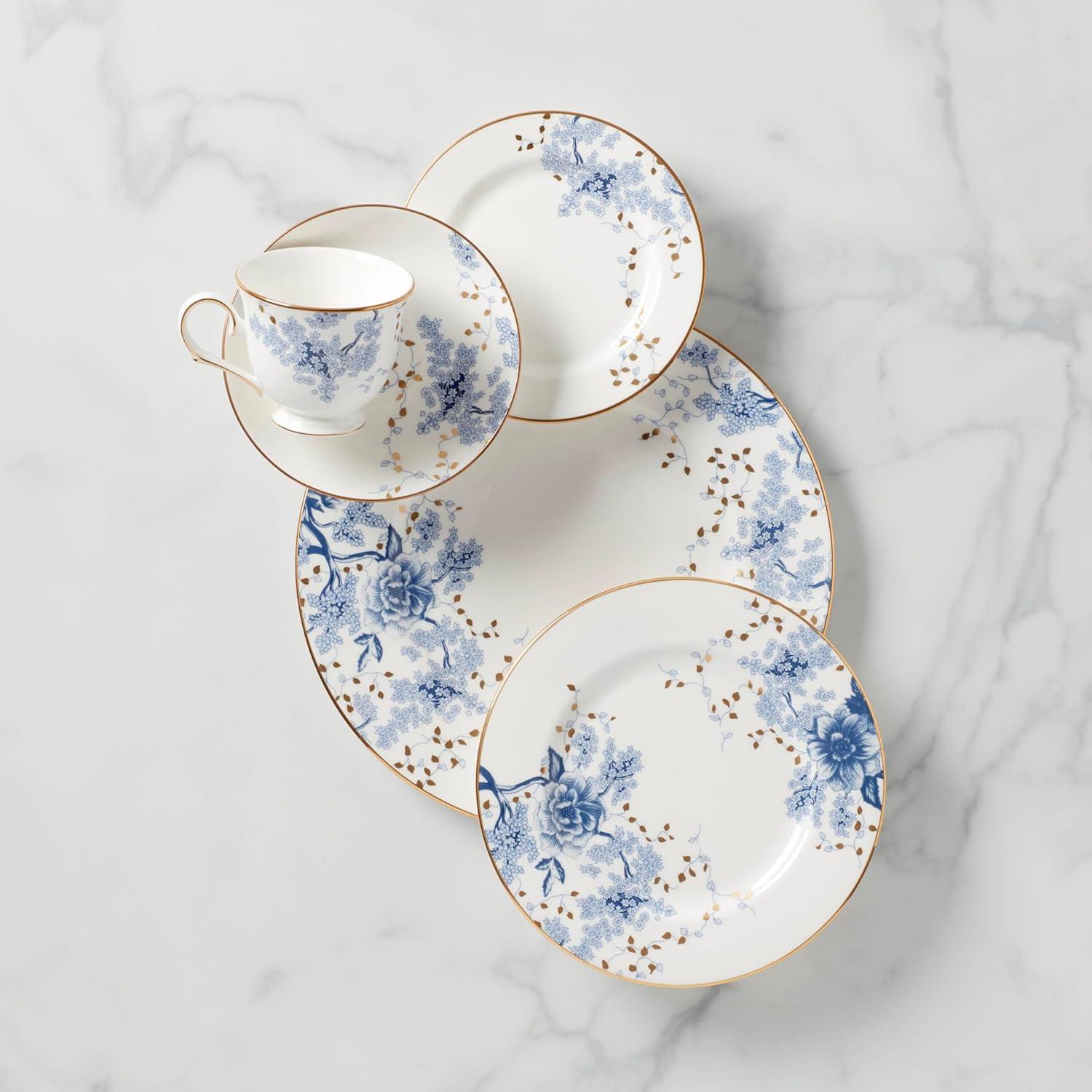 Garden Grove Blue Floral Porcelain 5-Piece Place Setting