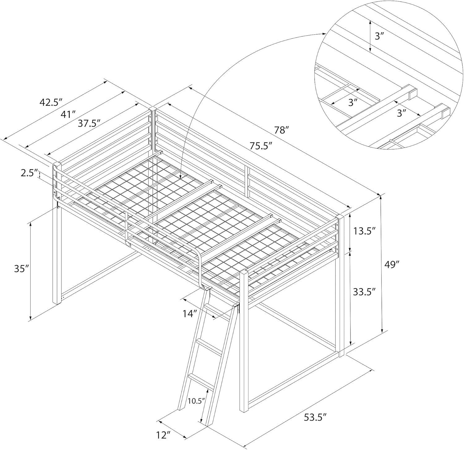 Monarch Hill Haven Twin Metal Platform Loft Bed by Little Seeds