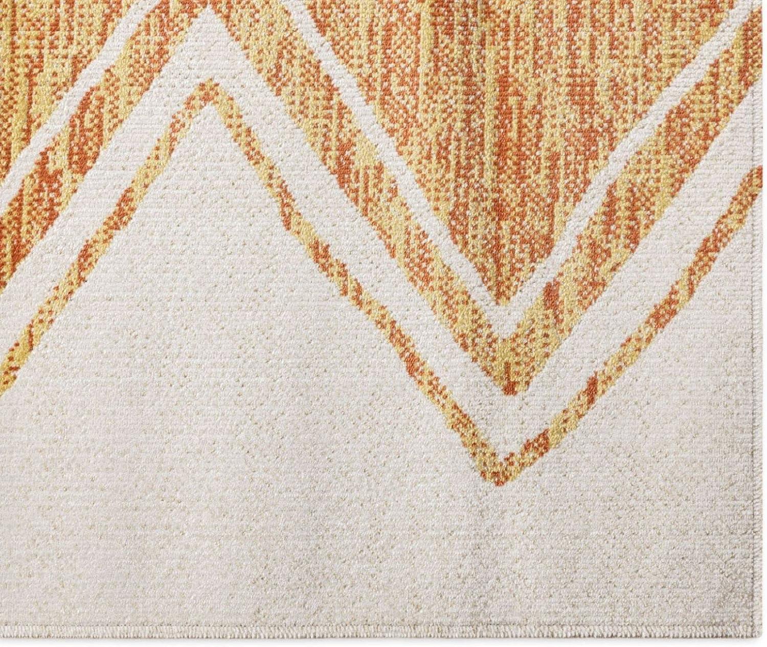 Nicole Miller New York Patio Sofia Indoor/Outdoor Area Rug, Ivory/Mustard