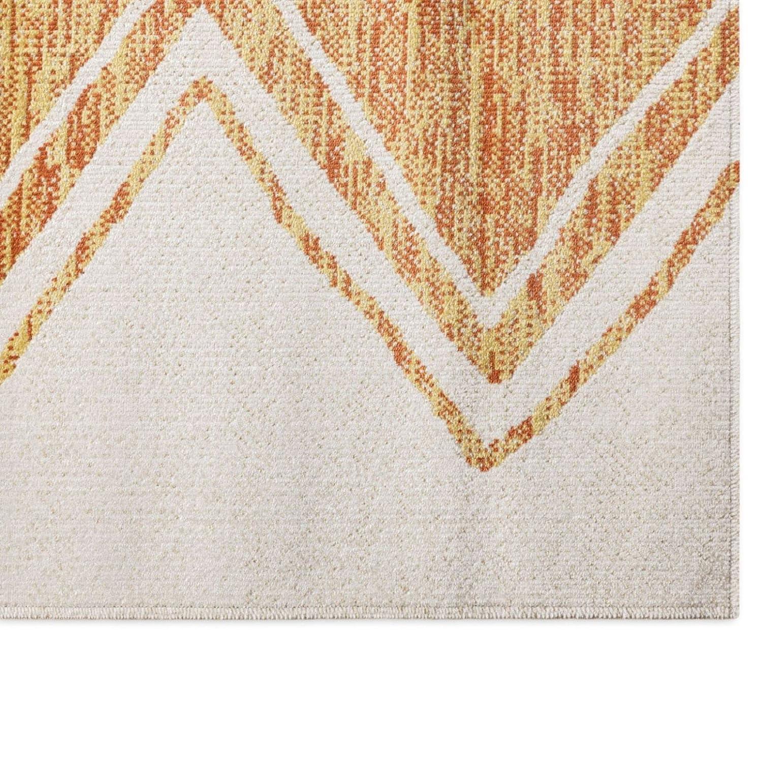 Nicole Miller New York Patio Sofia Indoor/Outdoor Area Rug, Ivory/Mustard