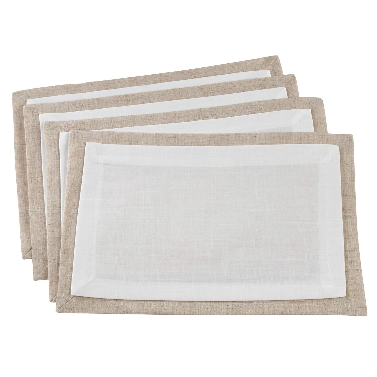 SARO 1982.I67S 67 in. Square Layered Design Tablecloth - Ivory