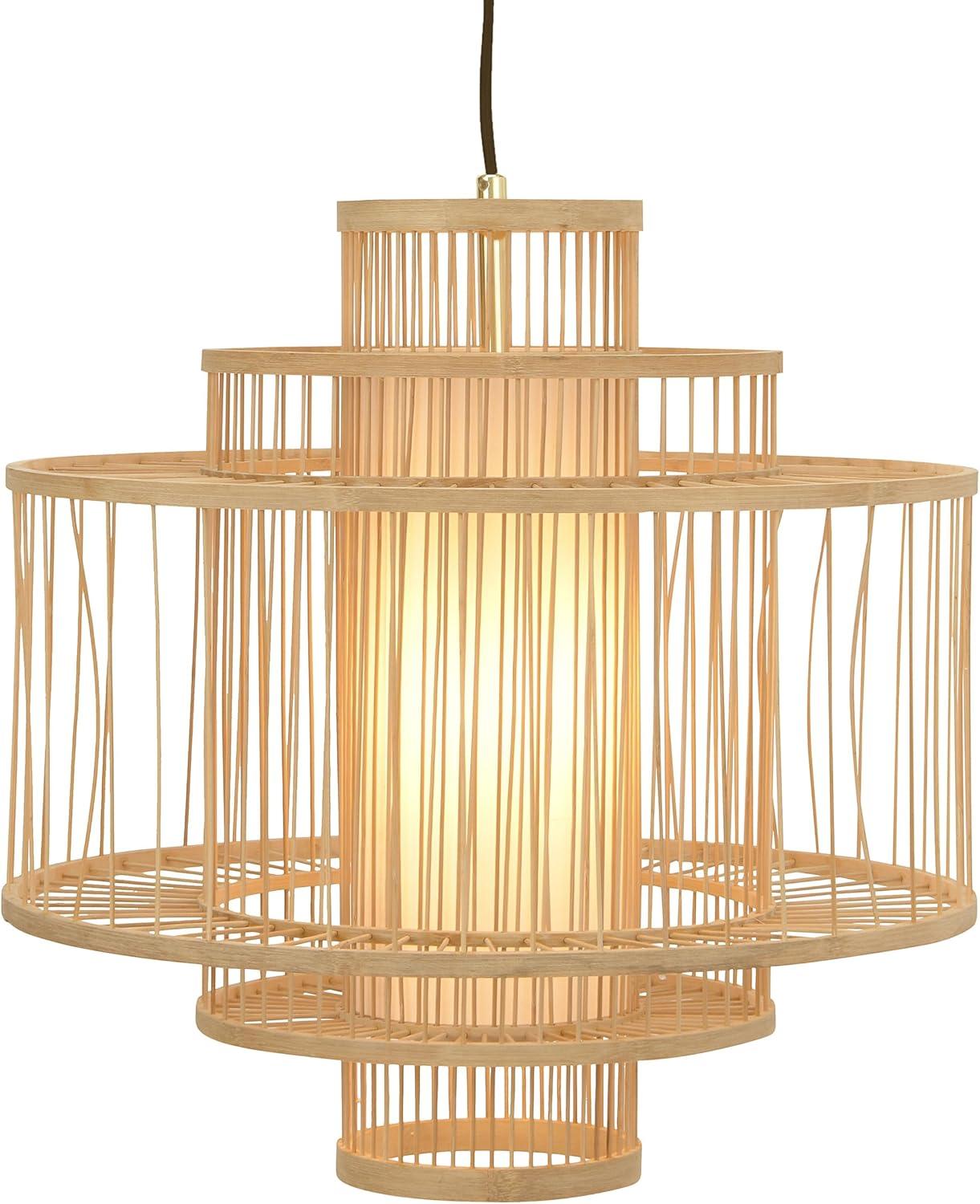 Storied Home Boho Tiered Bamboo Chandelier