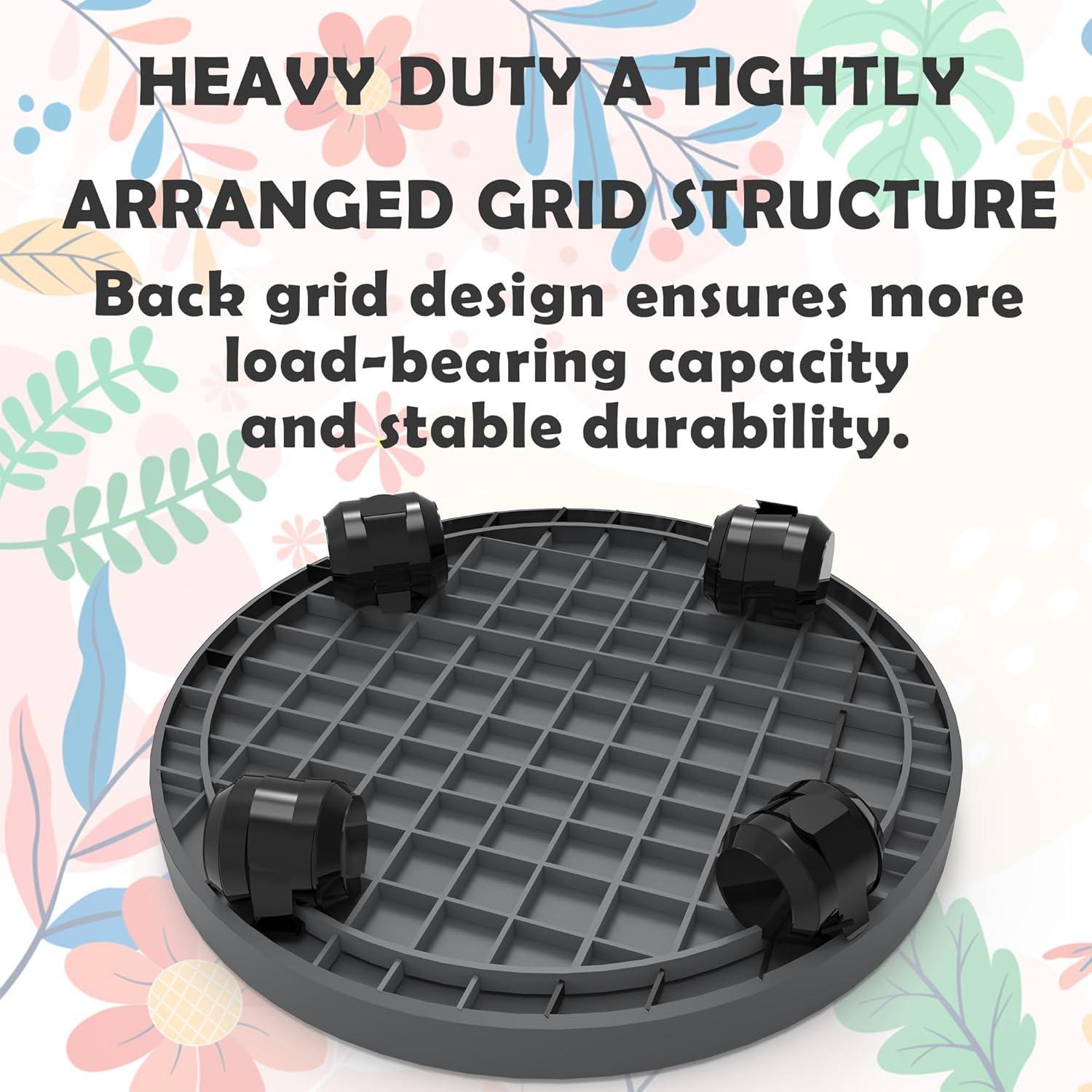 2 Pack of 14 Inch Heavy Duty Plant Caddy with Wheels,Rolling Plant Stand Pot Trolley,Wheeled Planter Saucer Tray,Potted Flower Mover Dolly with Casters Round Coaster for Indoor Outdoor