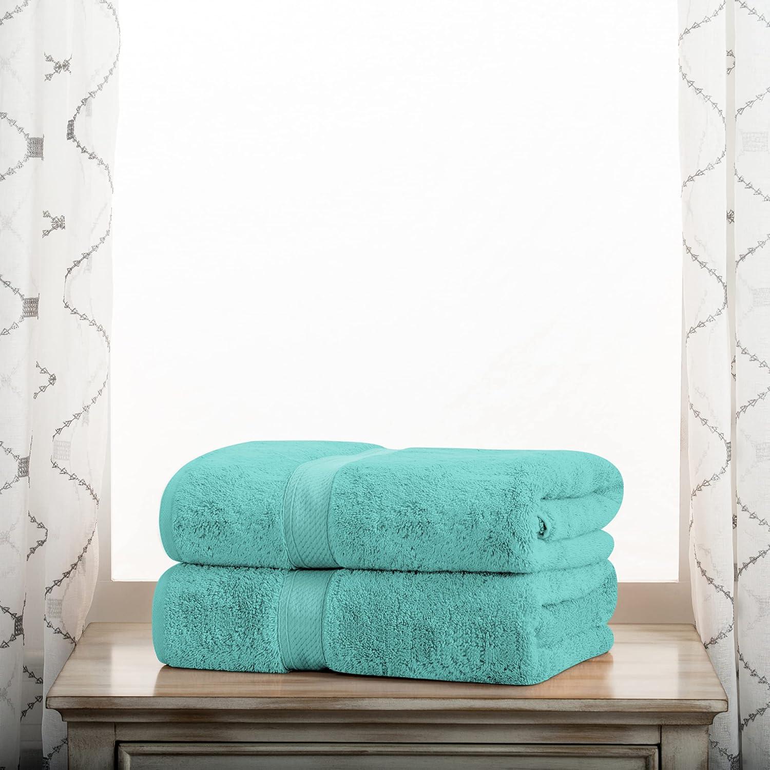 Superior Egyptian Cotton Heavyweight Bath Towel Set of 2, Turquoise