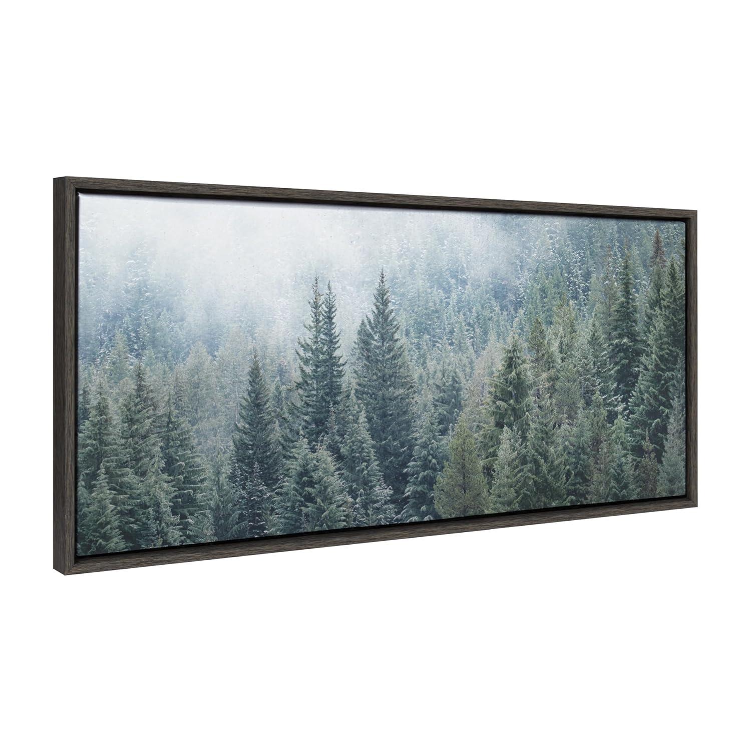 Kate & Laurel All Things Decor 18"x40" Sylvie Evergreen Dream 2 Framed Metallic Canvas Wall Art by Emiko and Mark Franzen of F2Images