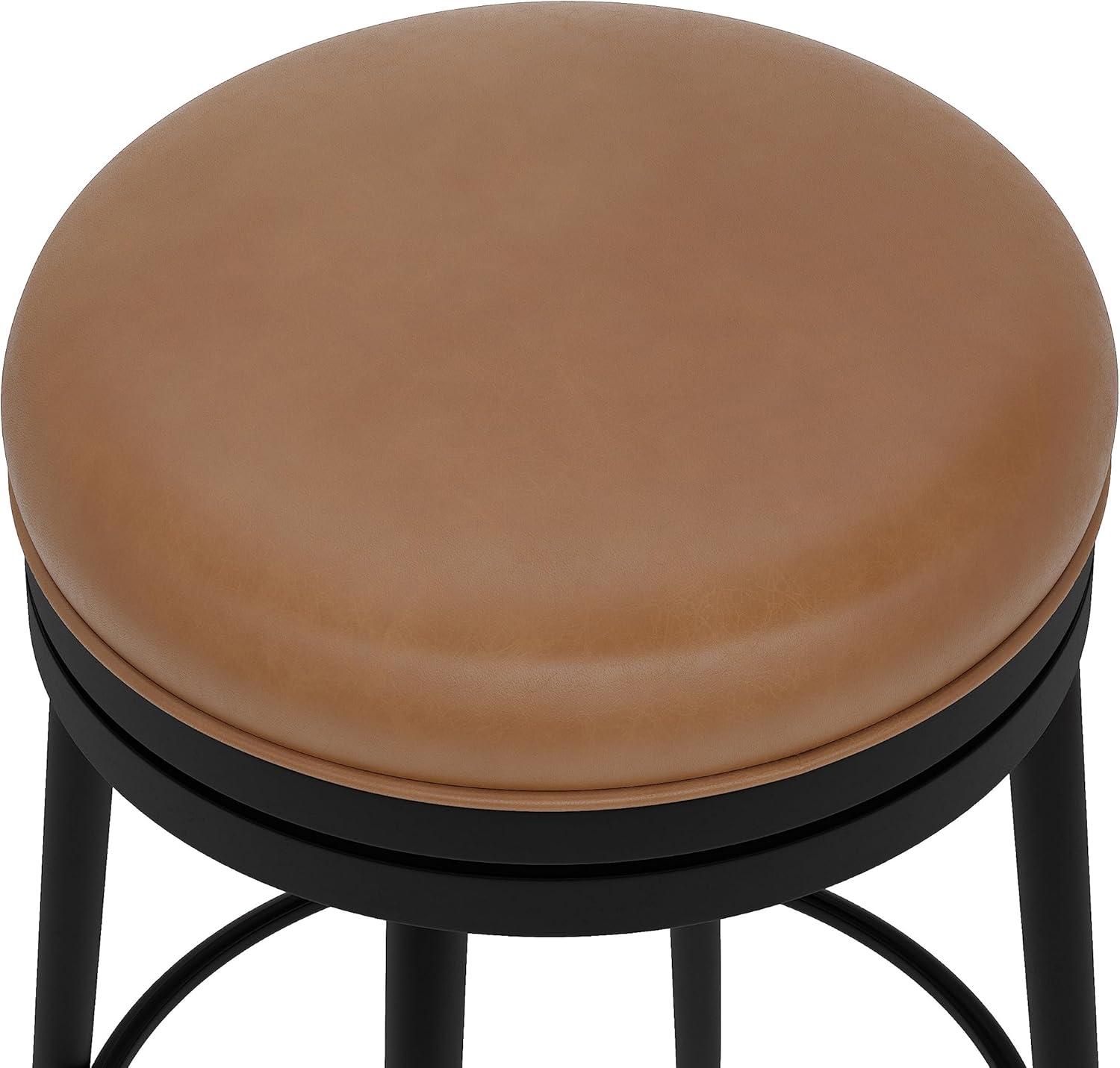 Hillsdale Aubrie Metal Counter Height Swivel Stool, Matte Black