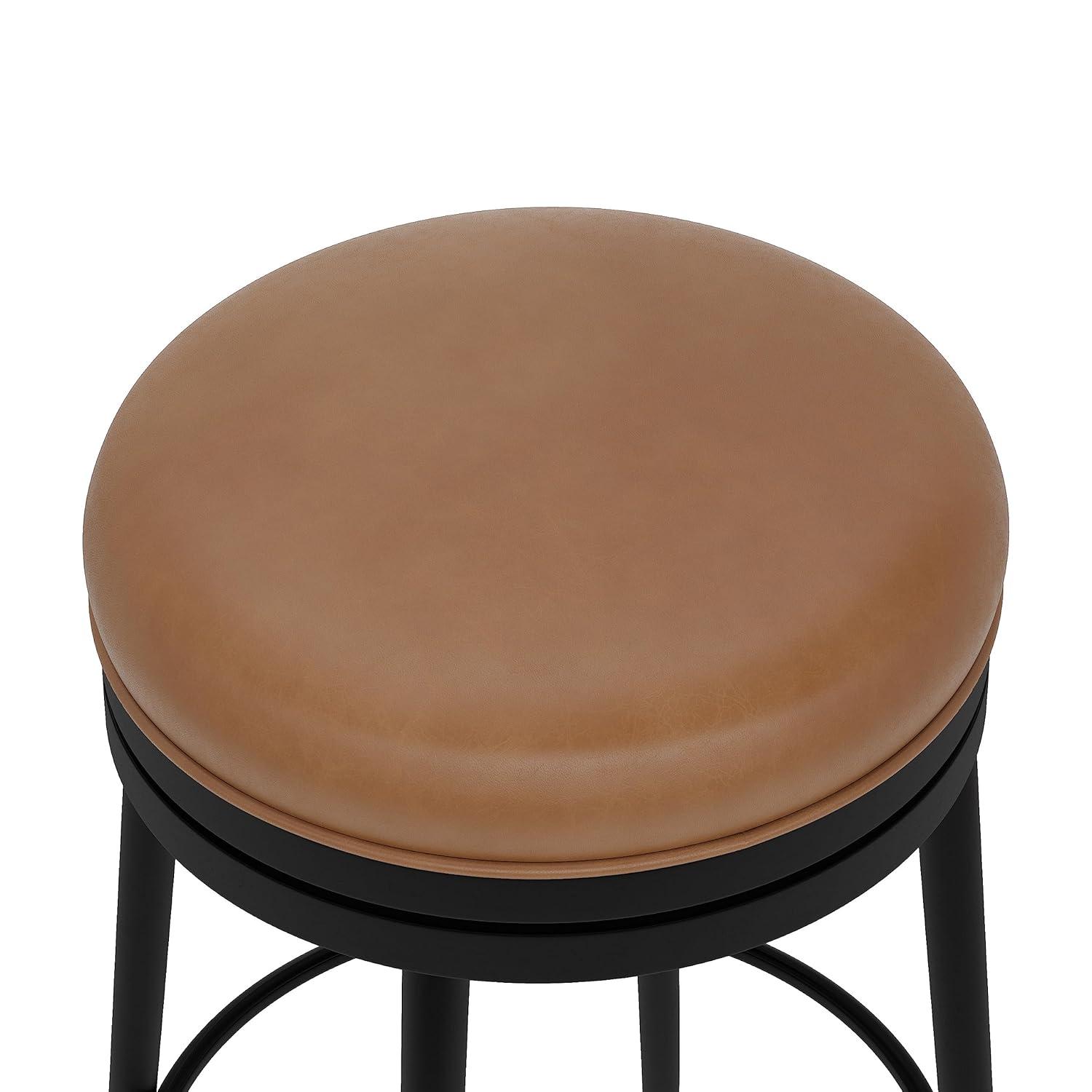 Hillsdale Aubrie Metal Counter Height Swivel Stool, Matte Black