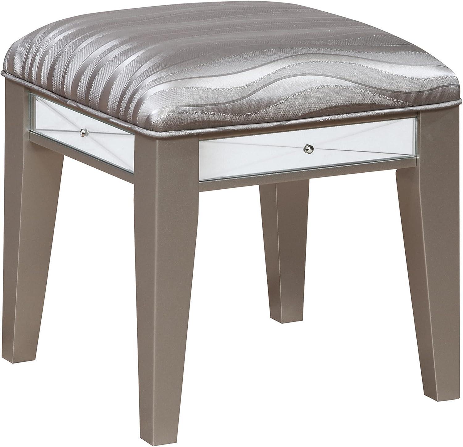 Coaster Company Leighton Vanity Desk and Stool, Metallic Mercury