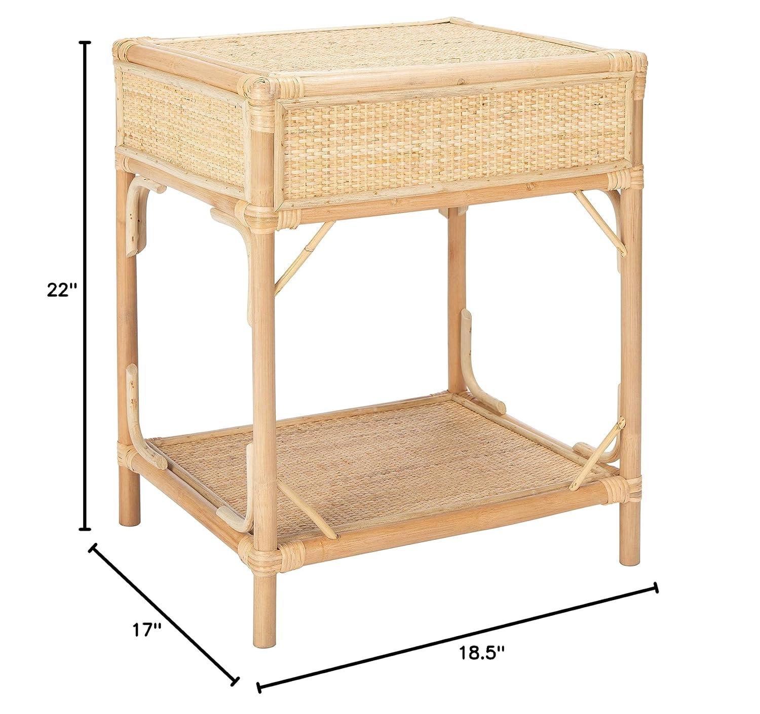 Roya 1 Drawer 1 Shelf Nightstand - Natural - Safavieh.